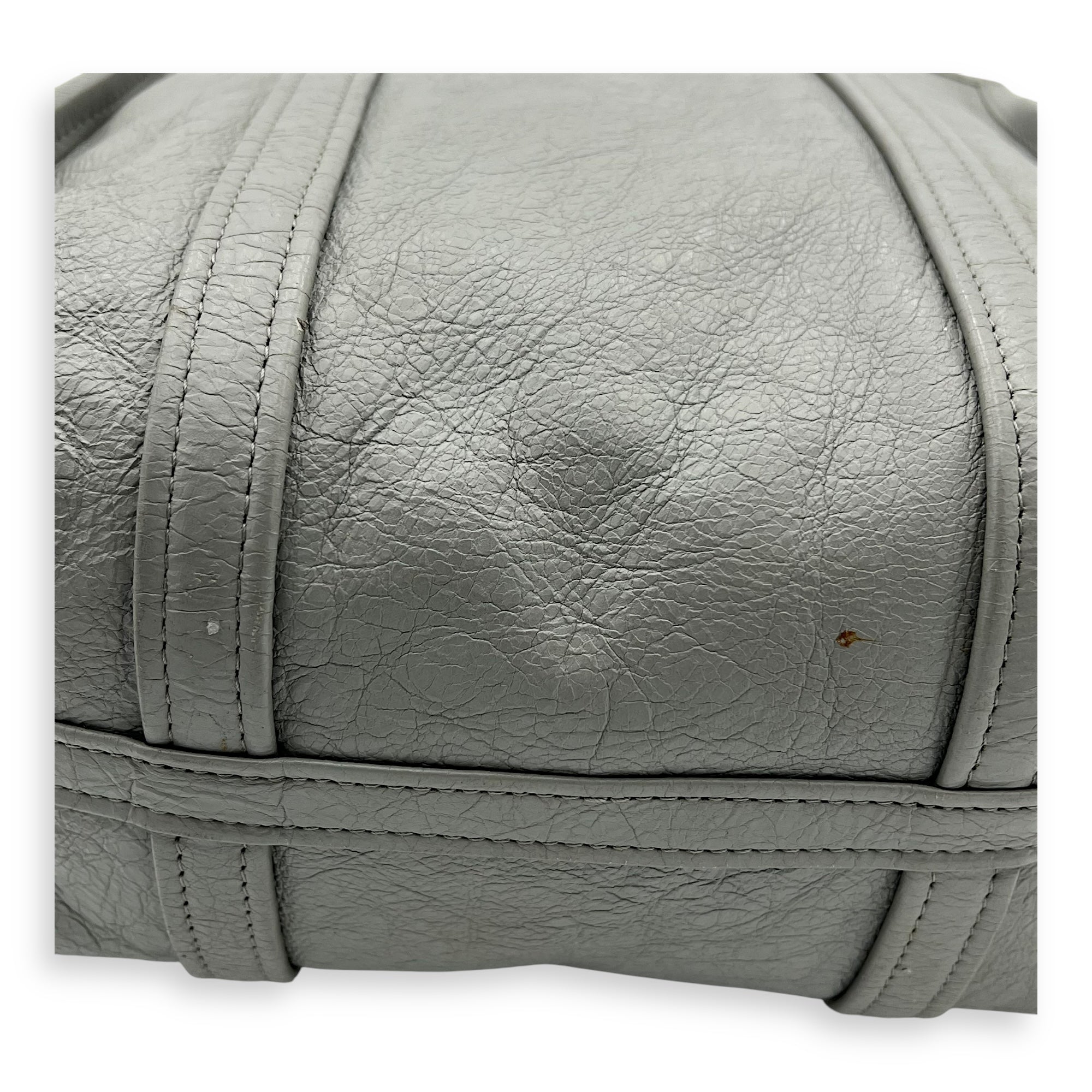 Bazaar Shopper Top Handle Bag Grey in Lambskin, Silver hardware - Image 14