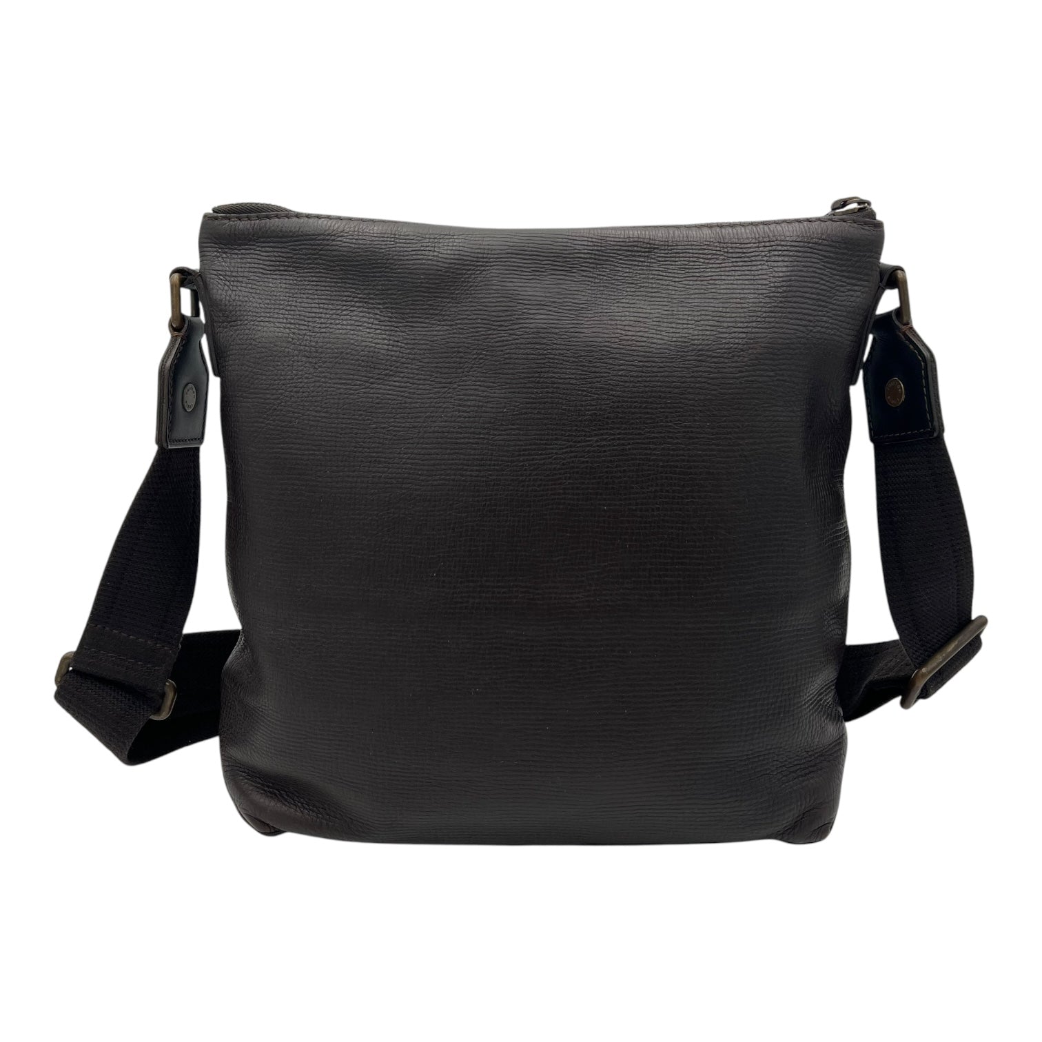 Utah Crossbody Bag Brown in Taiga Leather, Brushed Gold hardware - Image 3