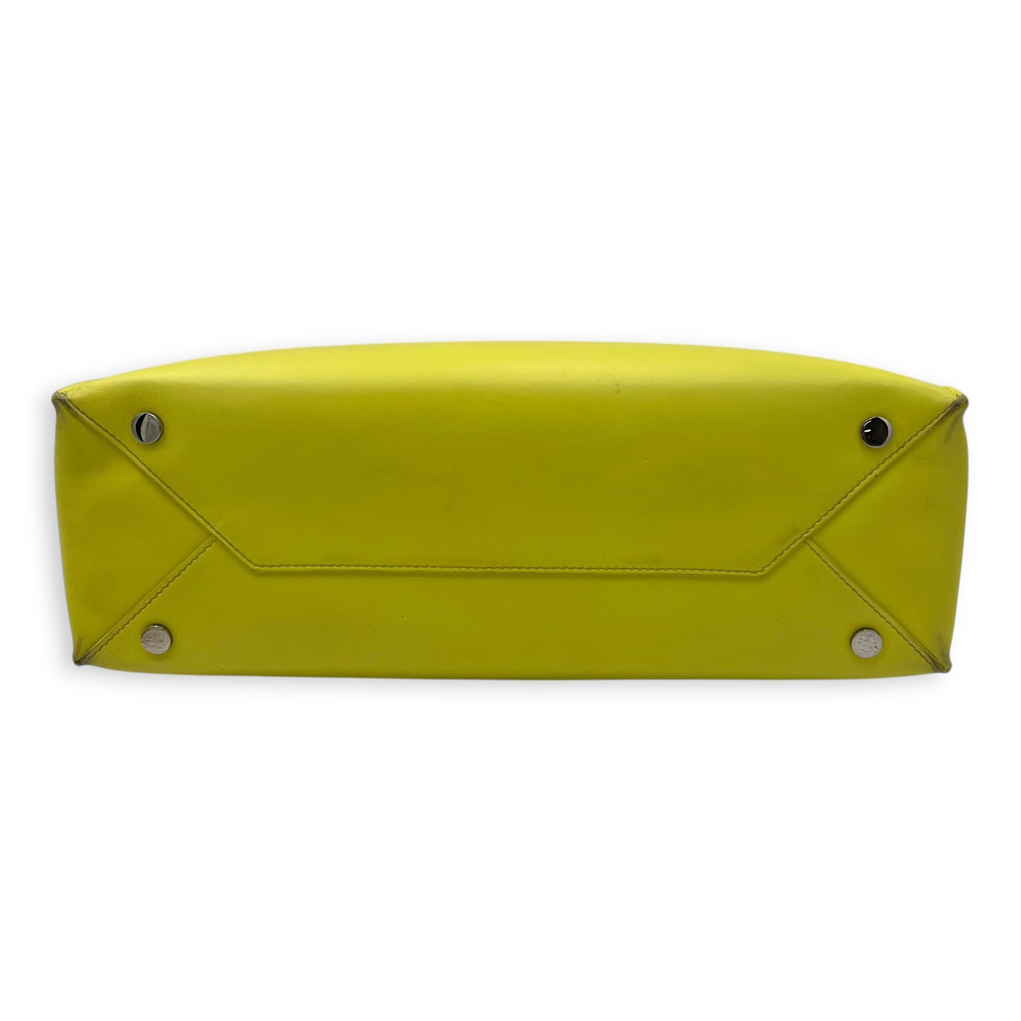 Cadle Top Handle Bag Medium Yellow in Calfskin, Gold hardware - Image 6