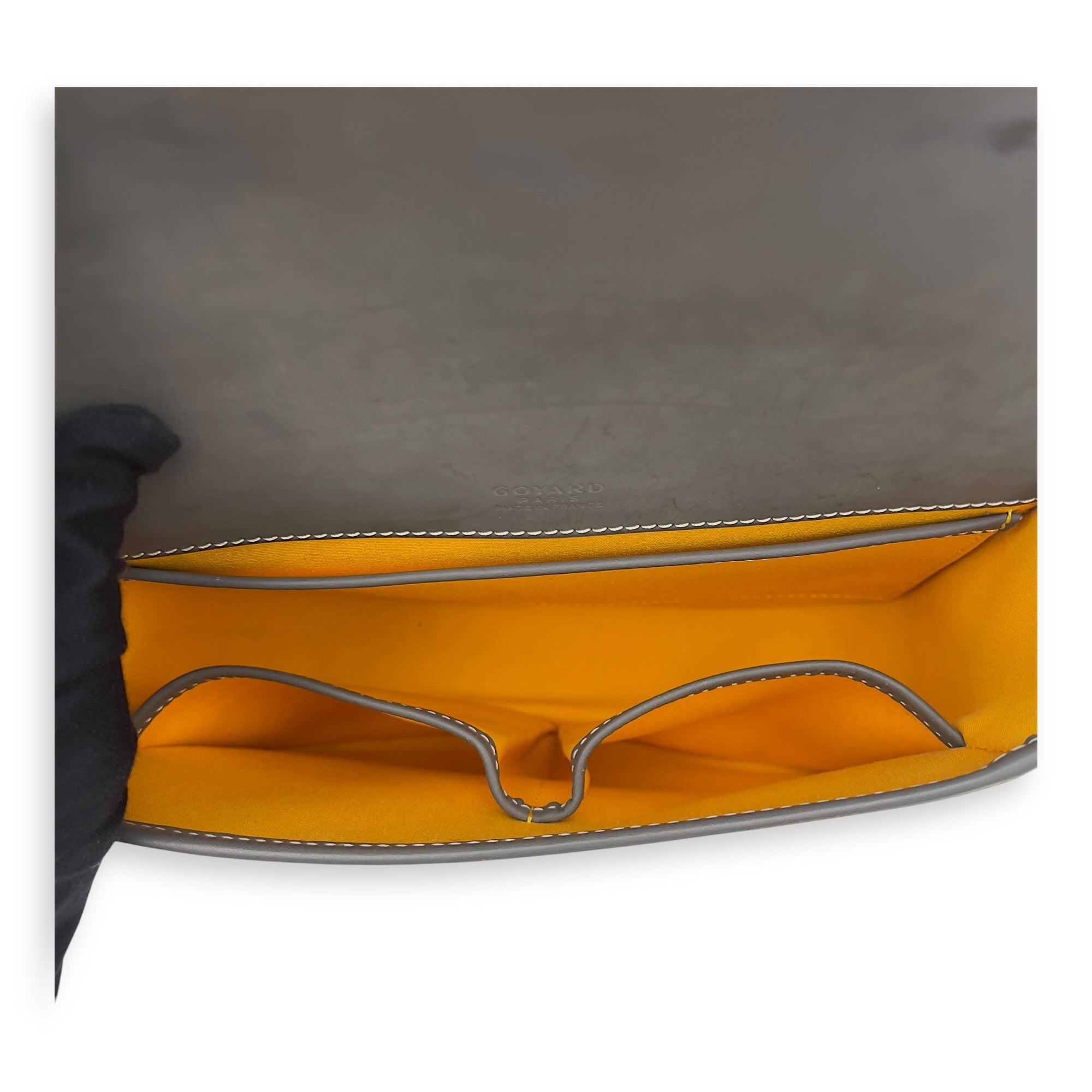 Belvedere Crossbody Bag Grey in Coated Canvas, Silver hardware - Image 7