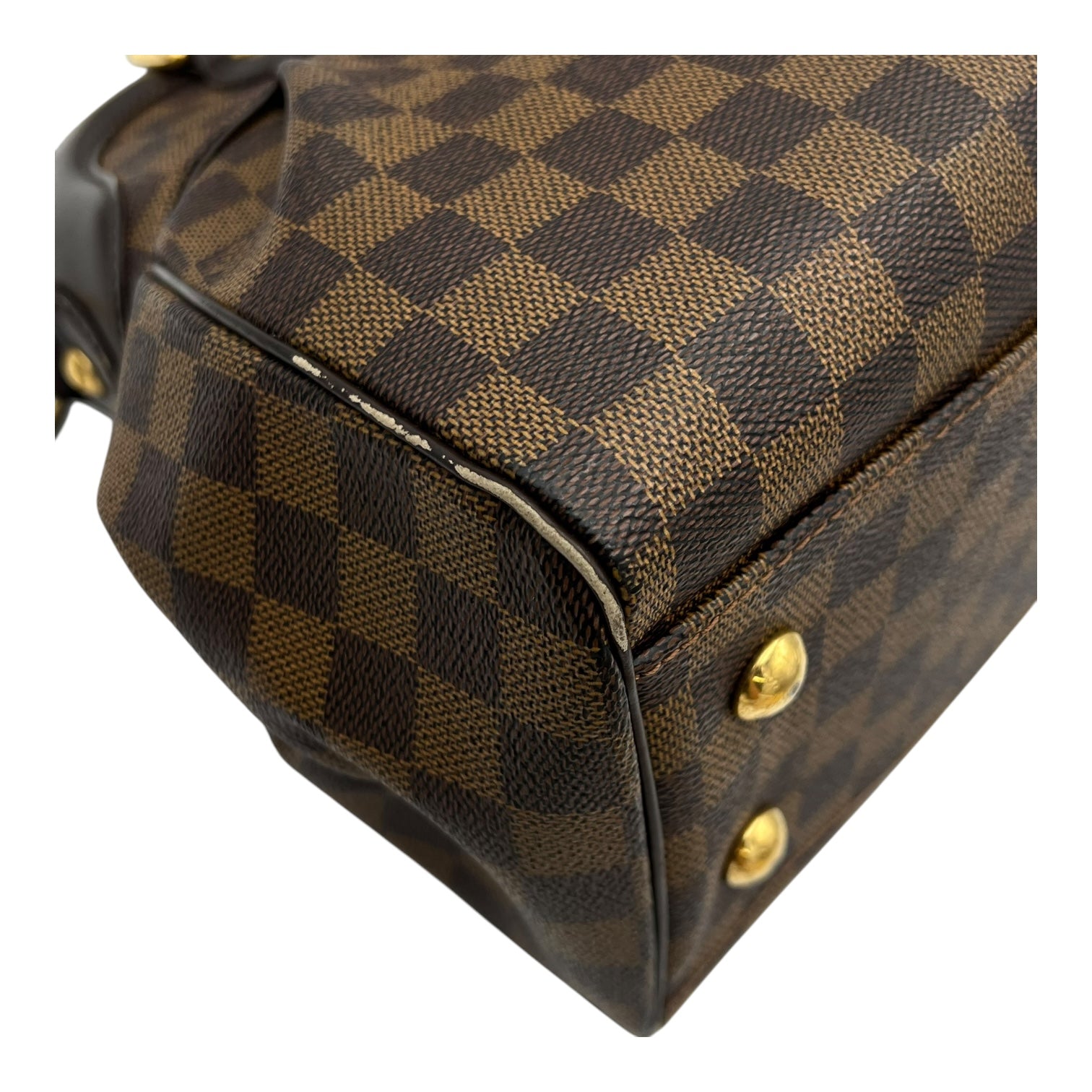 Trevi PM Damier Ebene Top Handle Bag in Coated Canvas, Gold hardware - Image 14