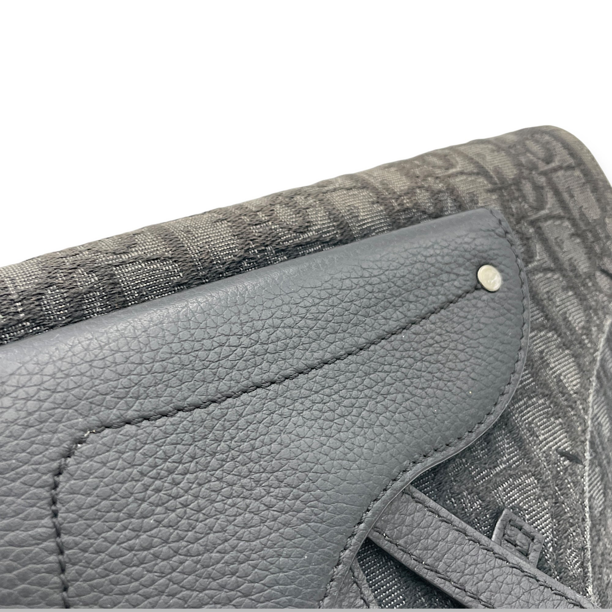 Saddle Black Crossbody Bag in Jacquard, Silver hardware - Image 7