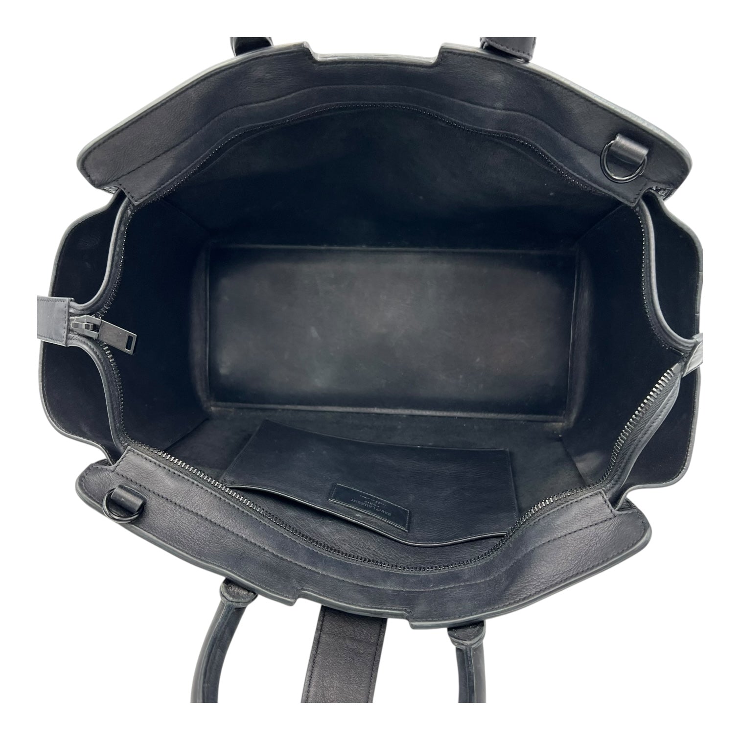 Cabas Top Handle Bag Black in Calfskin, Lacquered Metal hardware - Image 7