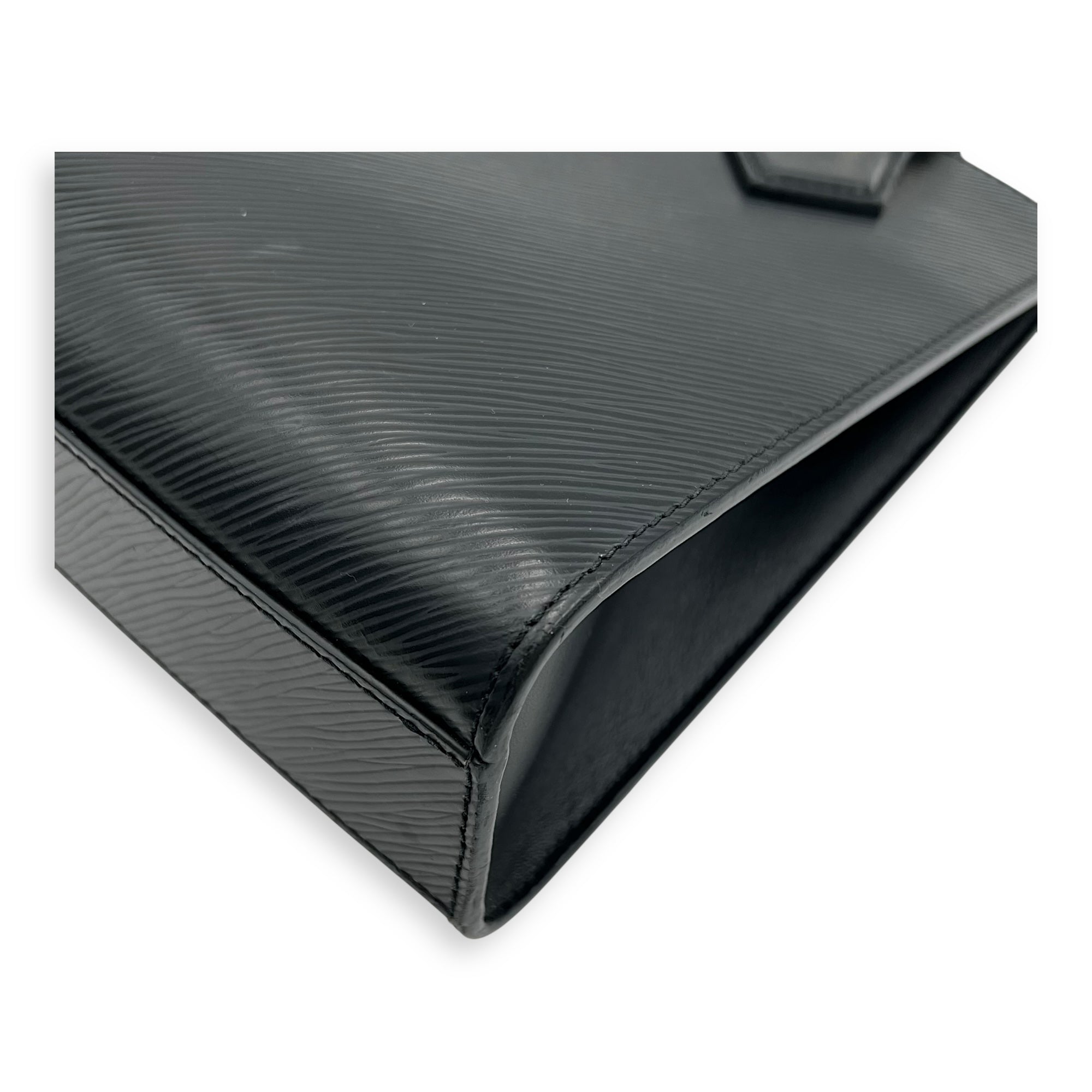 Sac Plat Top Handle Bag Black in Epi Leather, Gold hardware - Image 11