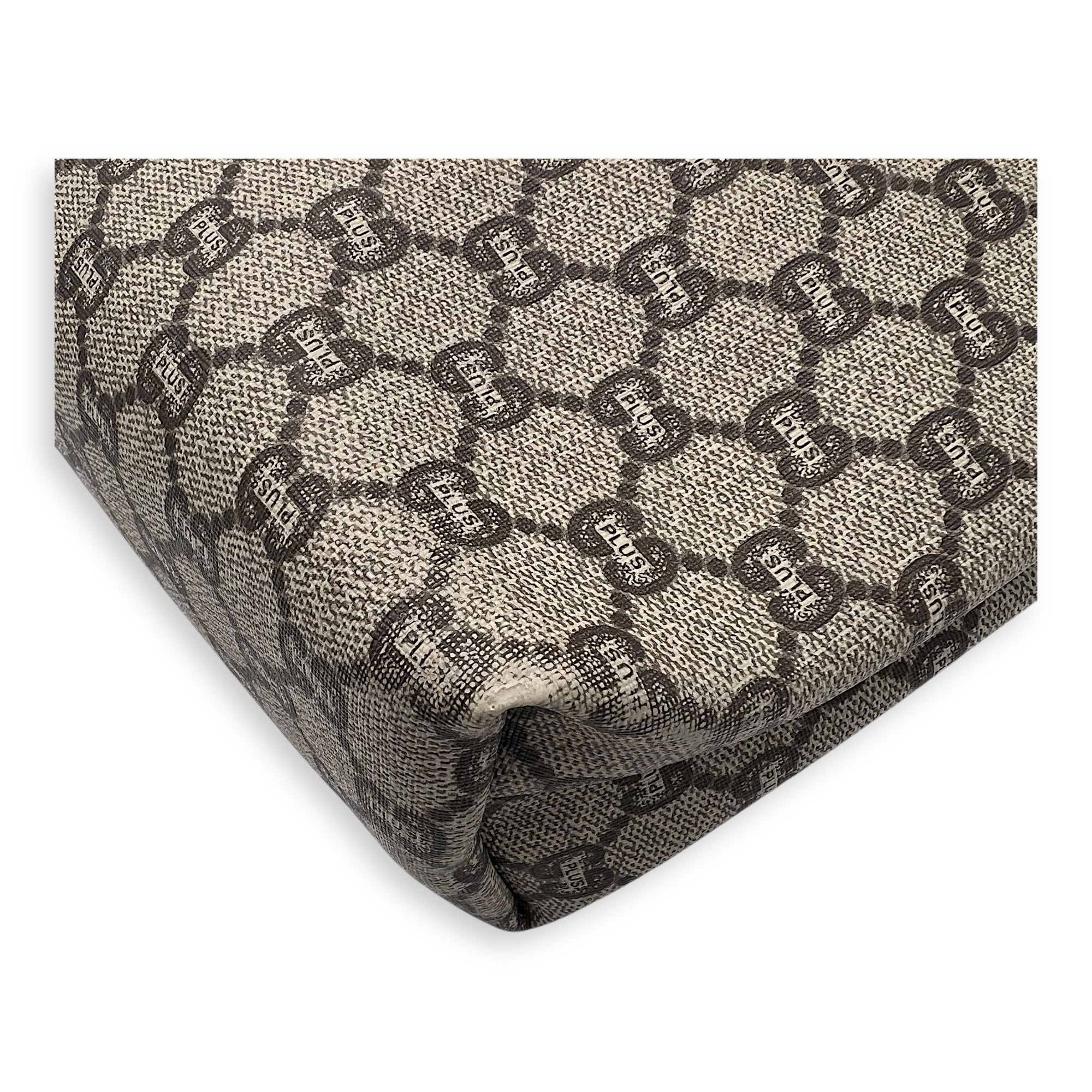 GG Tote Bag Grey in Coated Canvas, Gold hardware - Image 10