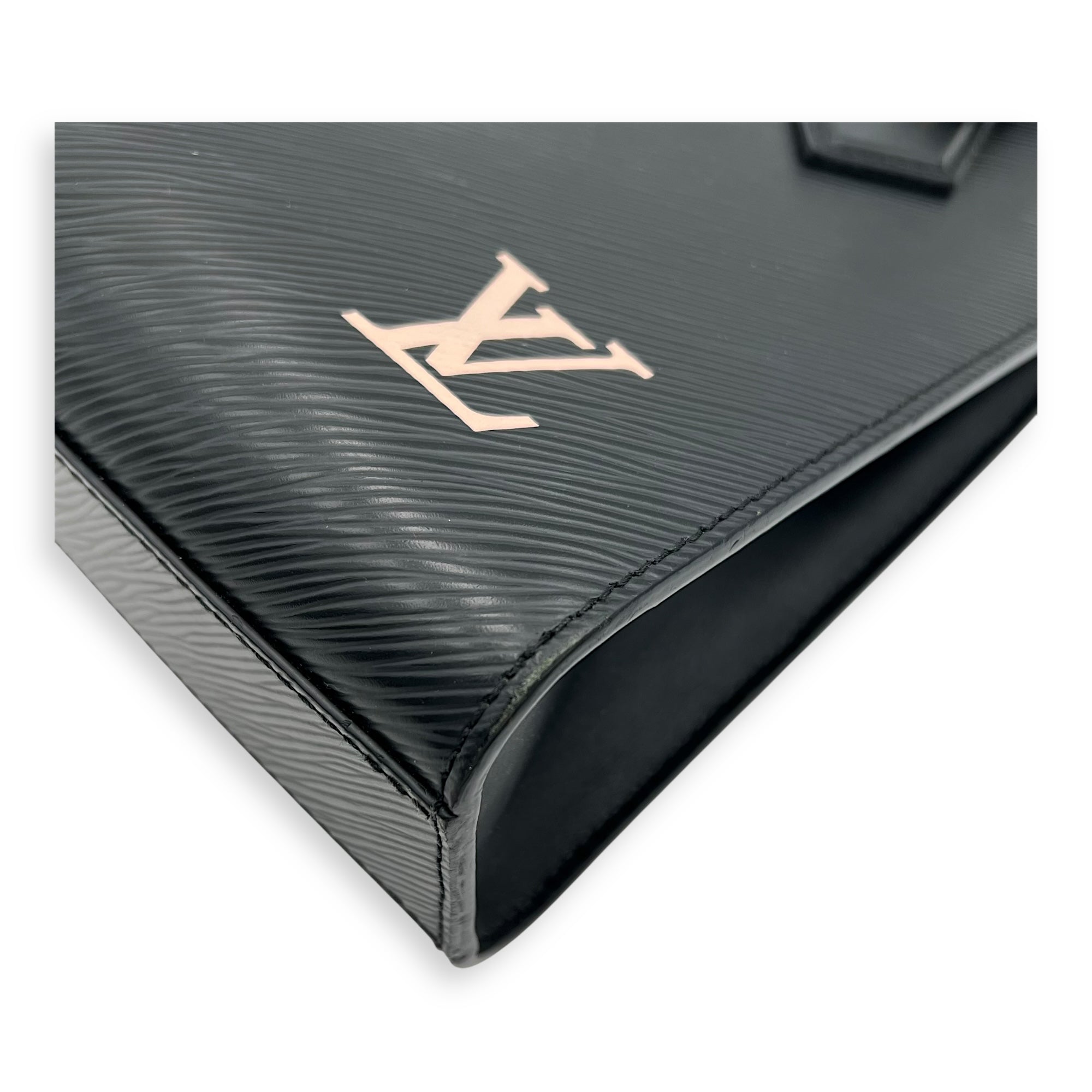 Sac Plat Top Handle Bag Black in Epi Leather, Gold hardware - Image 9