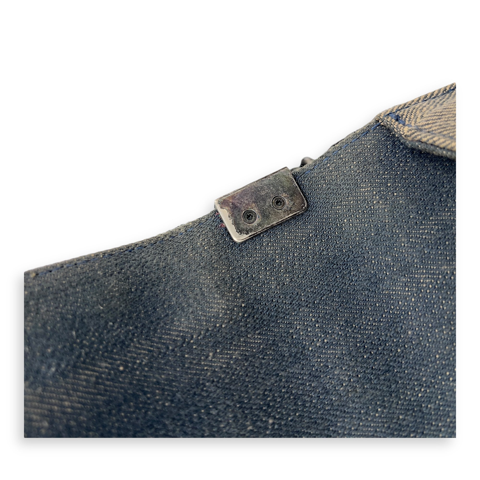 Boy Medium Blue Shoulder Bag in Denim, Ruthenium hardware - Image 12