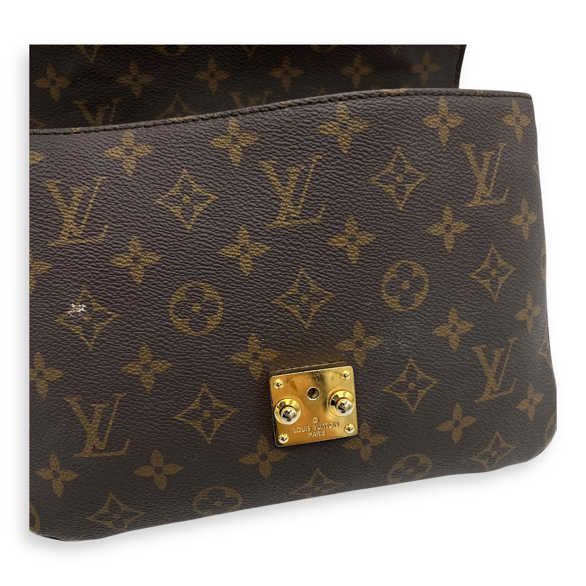 Metis Brown Crossbody Bag in Monogram Coated Canvas, Gold hardware - Image 8