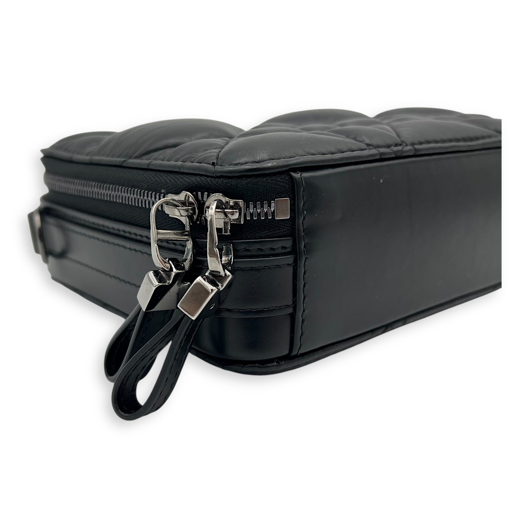 Caro Shoulder Bag Box Black in Calfskin, Gunmetal hardware - Image 9
