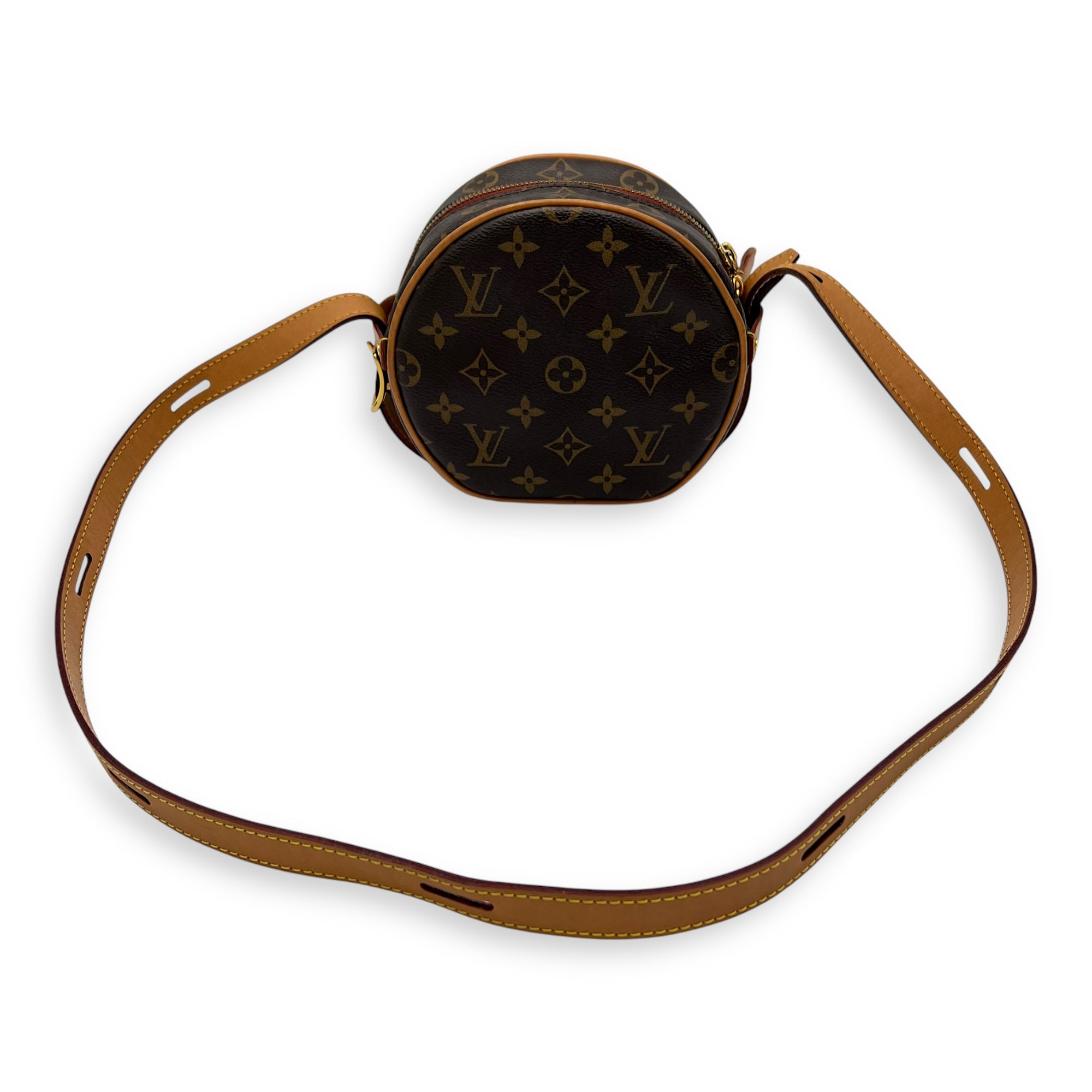 Boite a Chapeau PM Brown Crossbody Bag in Monogram Coated Canvas, Gold hardware - Image 14