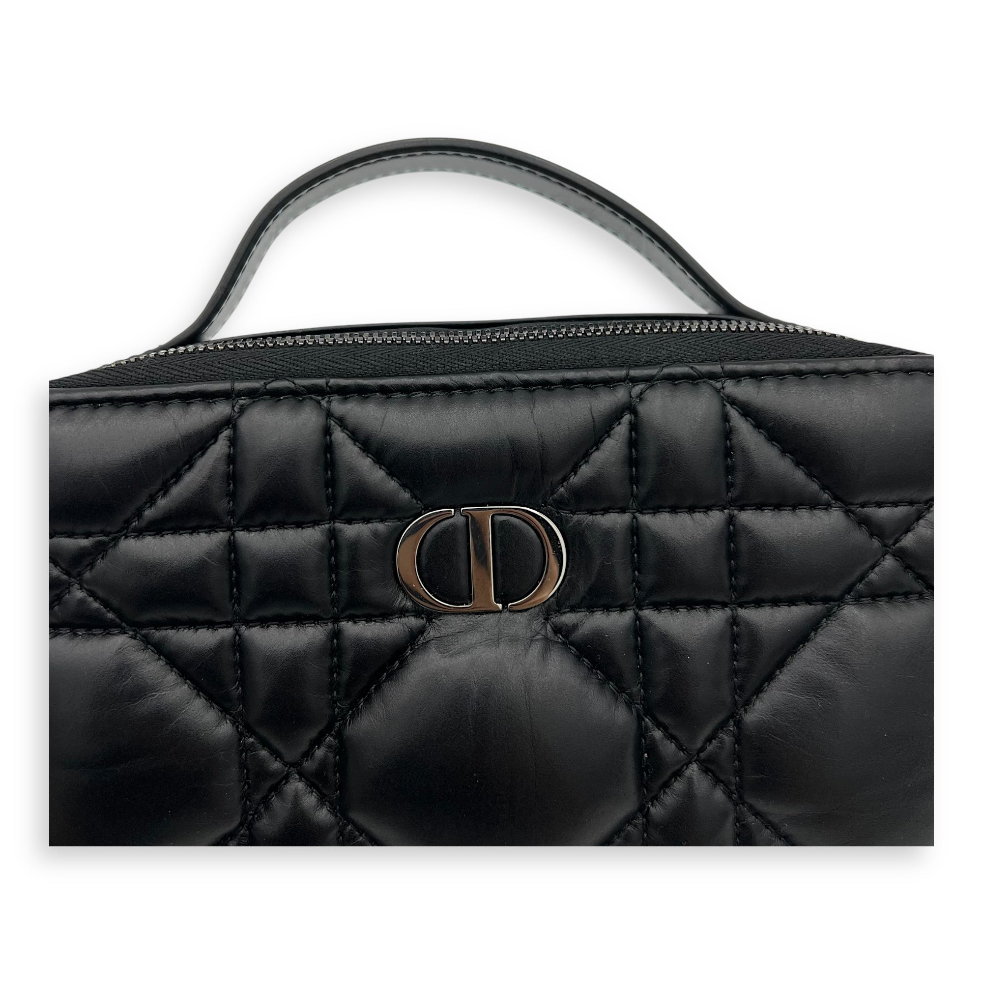 Caro Shoulder Bag Box Black in Calfskin, Gunmetal hardware - Image 8