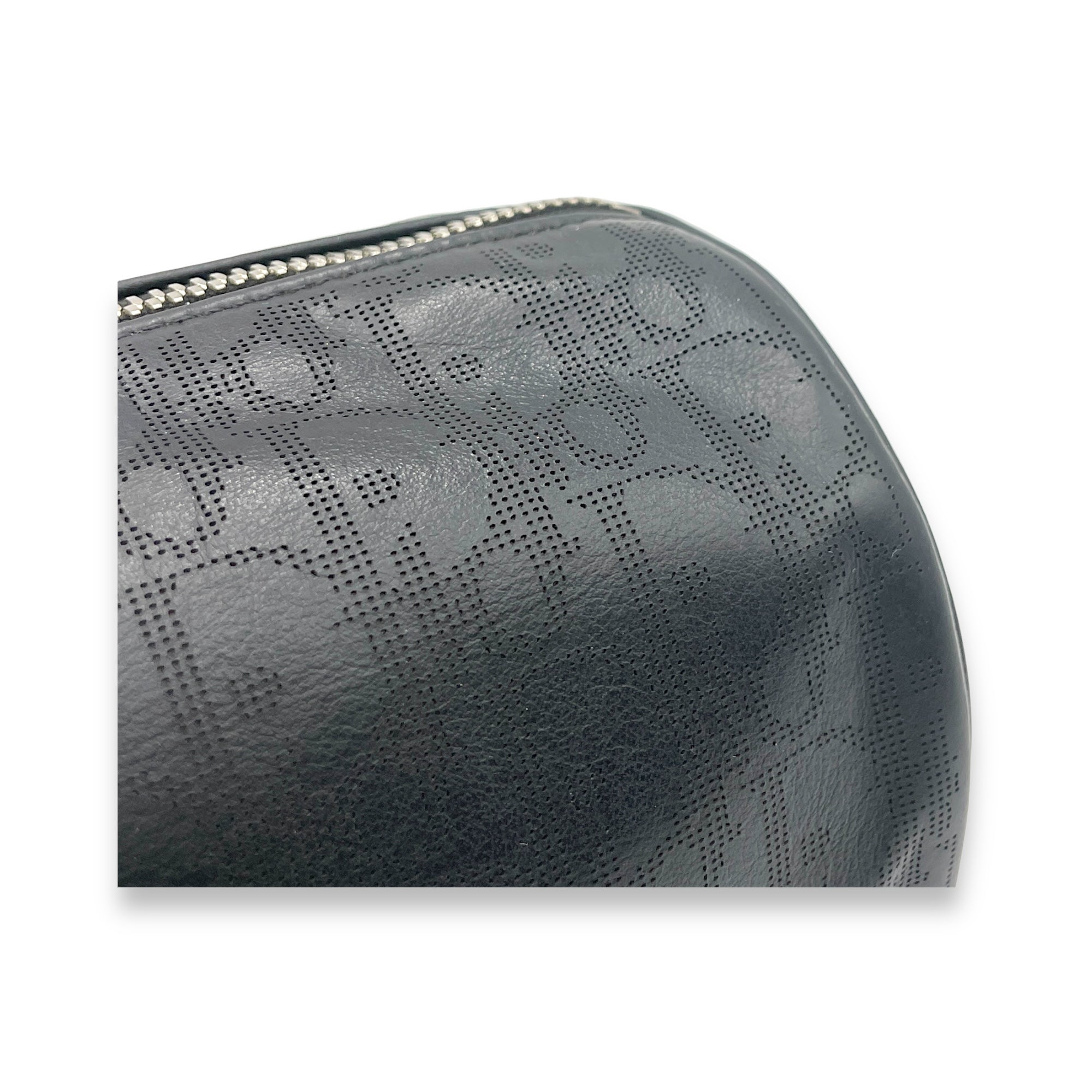 Roller Crossbody Bag Black in Calfskin, Silver hardware - Image 10