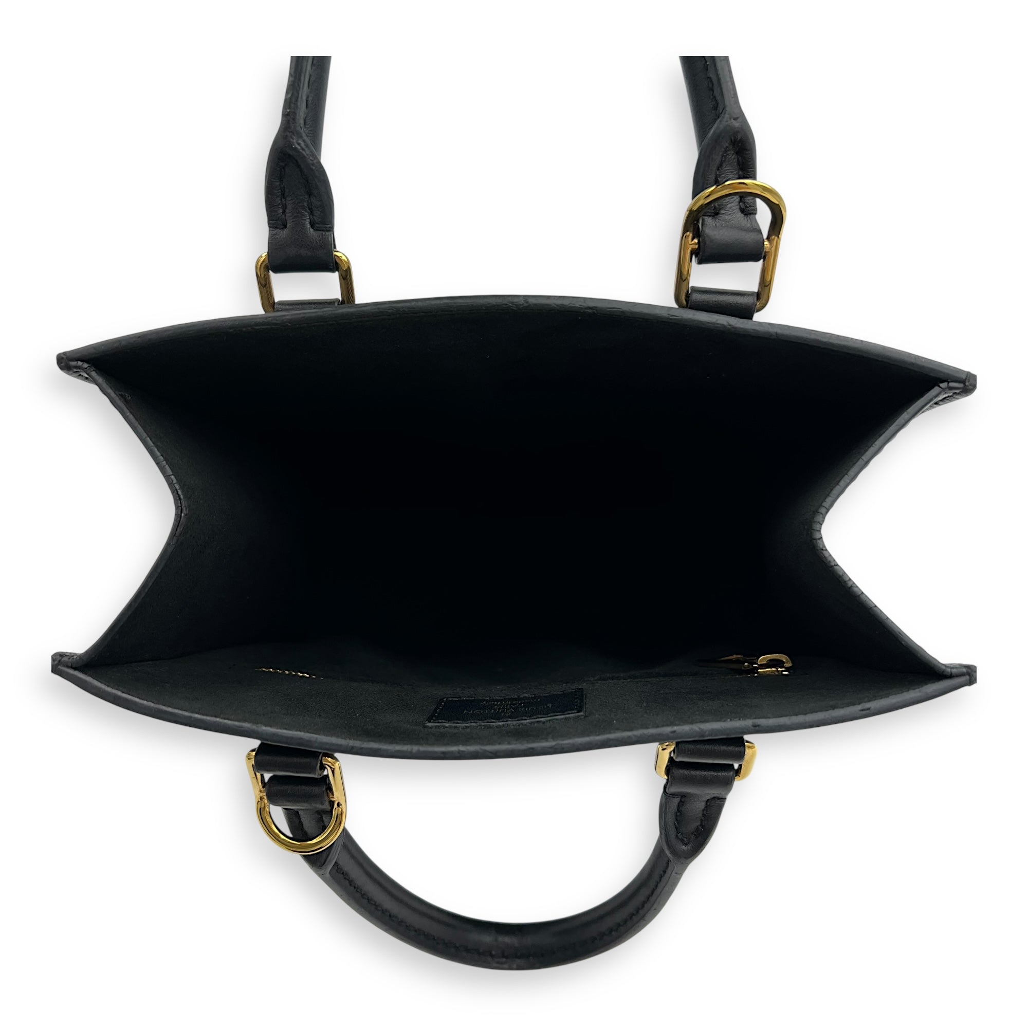 Sac Plat Top Handle Bag Black in Epi Leather, Gold hardware - Image 7