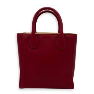 Joyce Red Top Handle Bag in Calfskin, Gold hardware