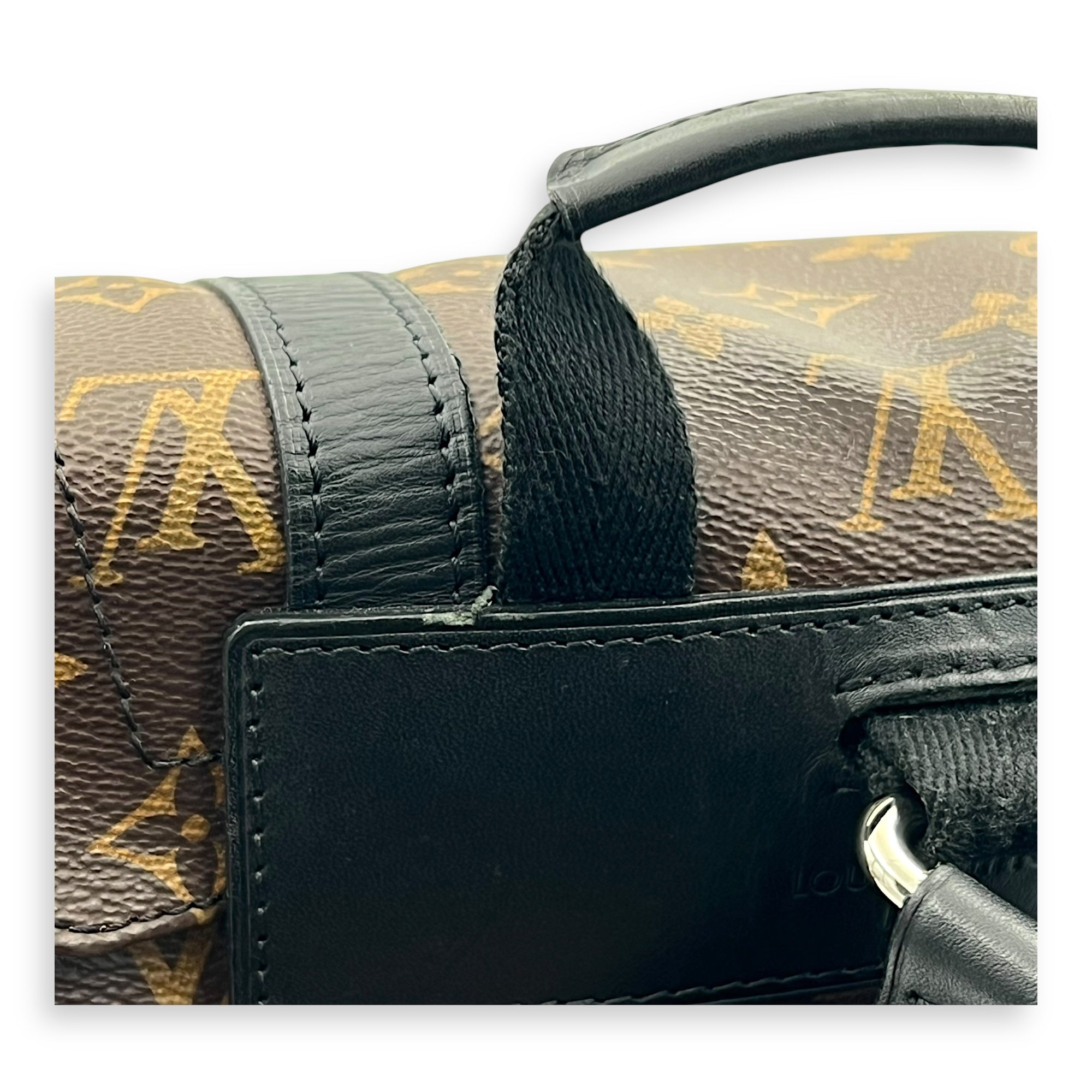 Christopher Backpack Brown in Monogram Coated Canvas, Silver hardware - Image 13