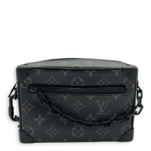 Soft Trunk Crossbody Bag Black in Monogram Coated Canvas, Lacquered Metal hardware