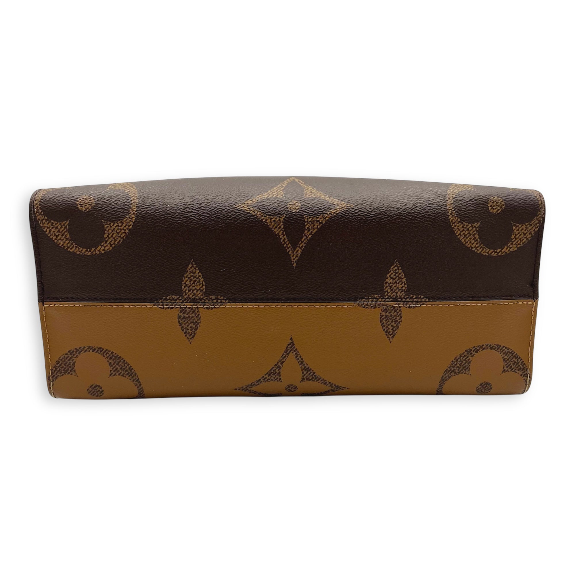 OnTheGo MM Brown Top Handle Bag in Monogram Coated Canvas, Gold hardware - Image 6