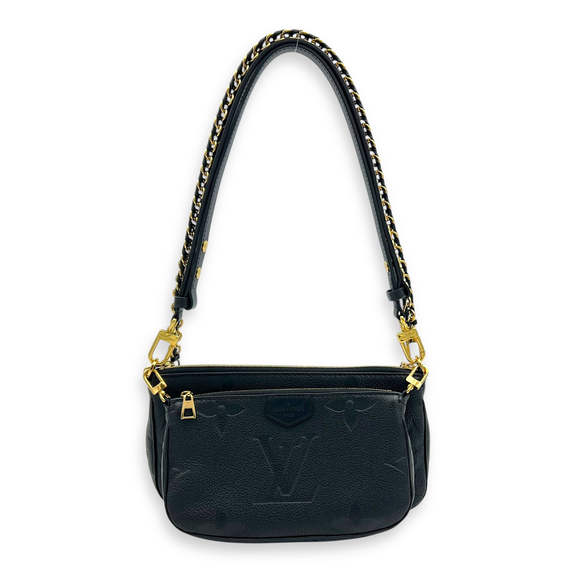 Multi-Pochette Accessoires Shoulder Bag Black in Empreinte Leather, Gold hardware - Image 17