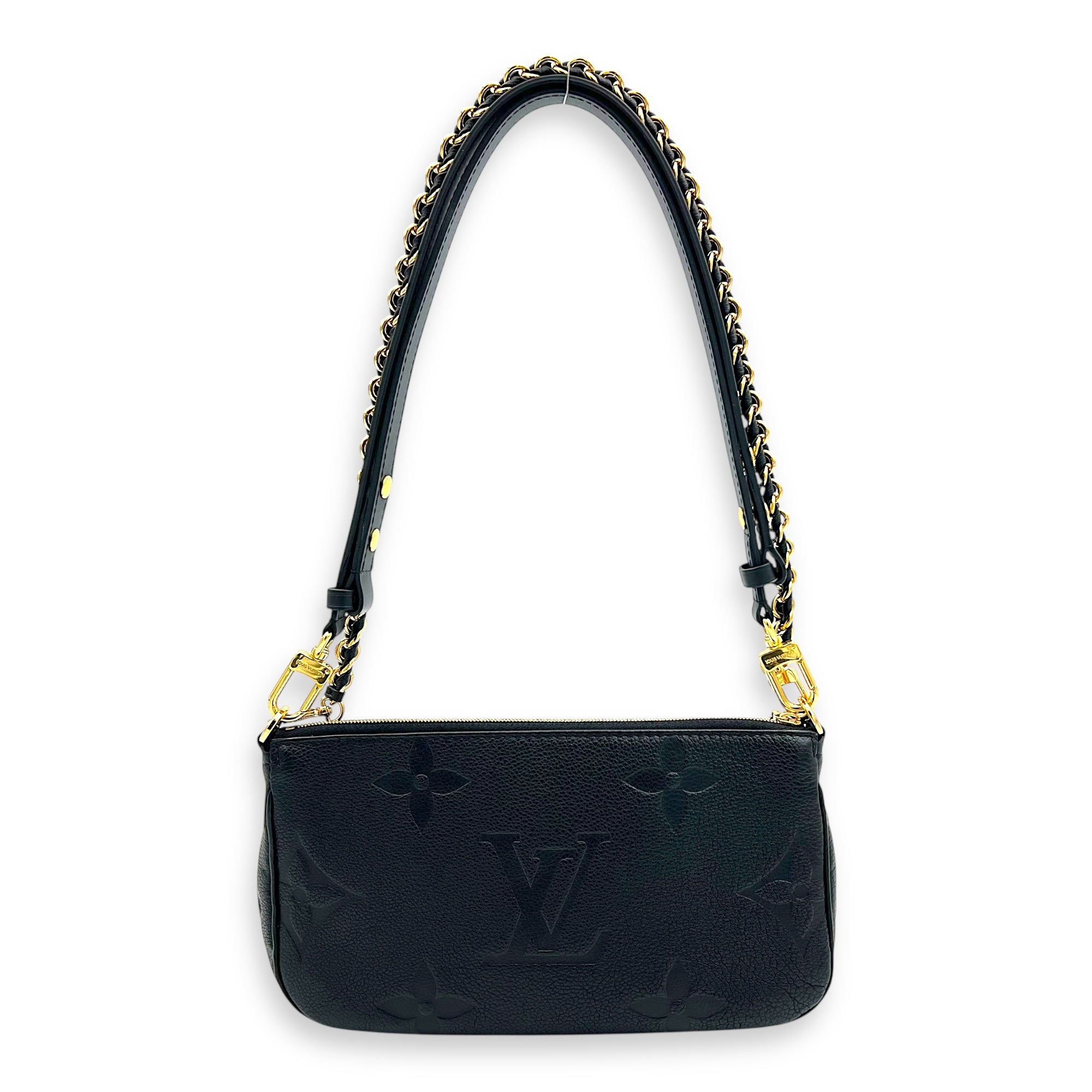 Multi-Pochette Accessoires Shoulder Bag Black in Empreinte Leather, Gold hardware - Image 3
