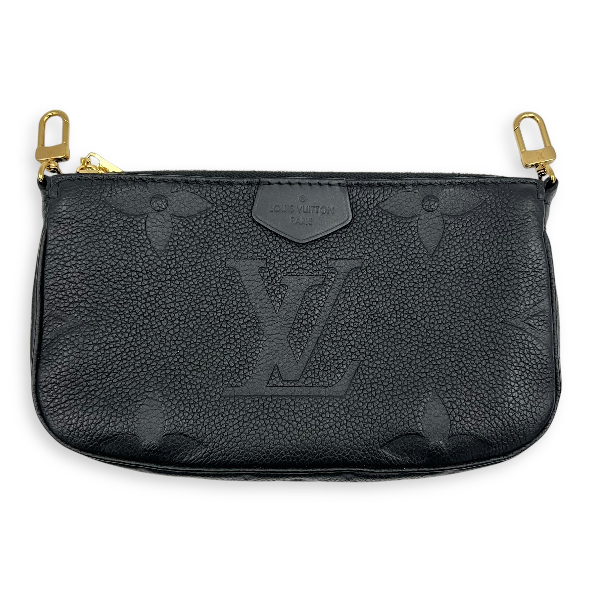 Multi-Pochette Accessoires Shoulder Bag Black in Empreinte Leather, Gold hardware - Image 7