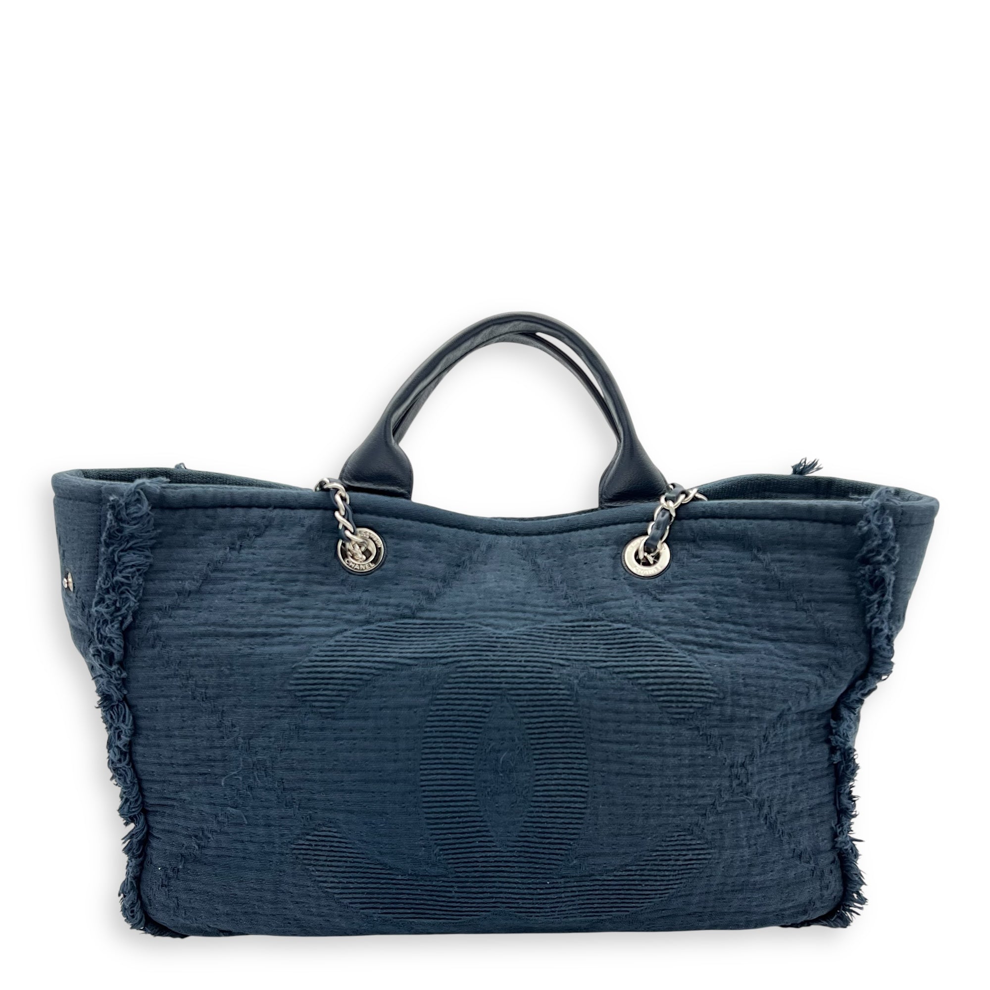 Deauville Tote Bag Blue in Fabric, Silver hardware
