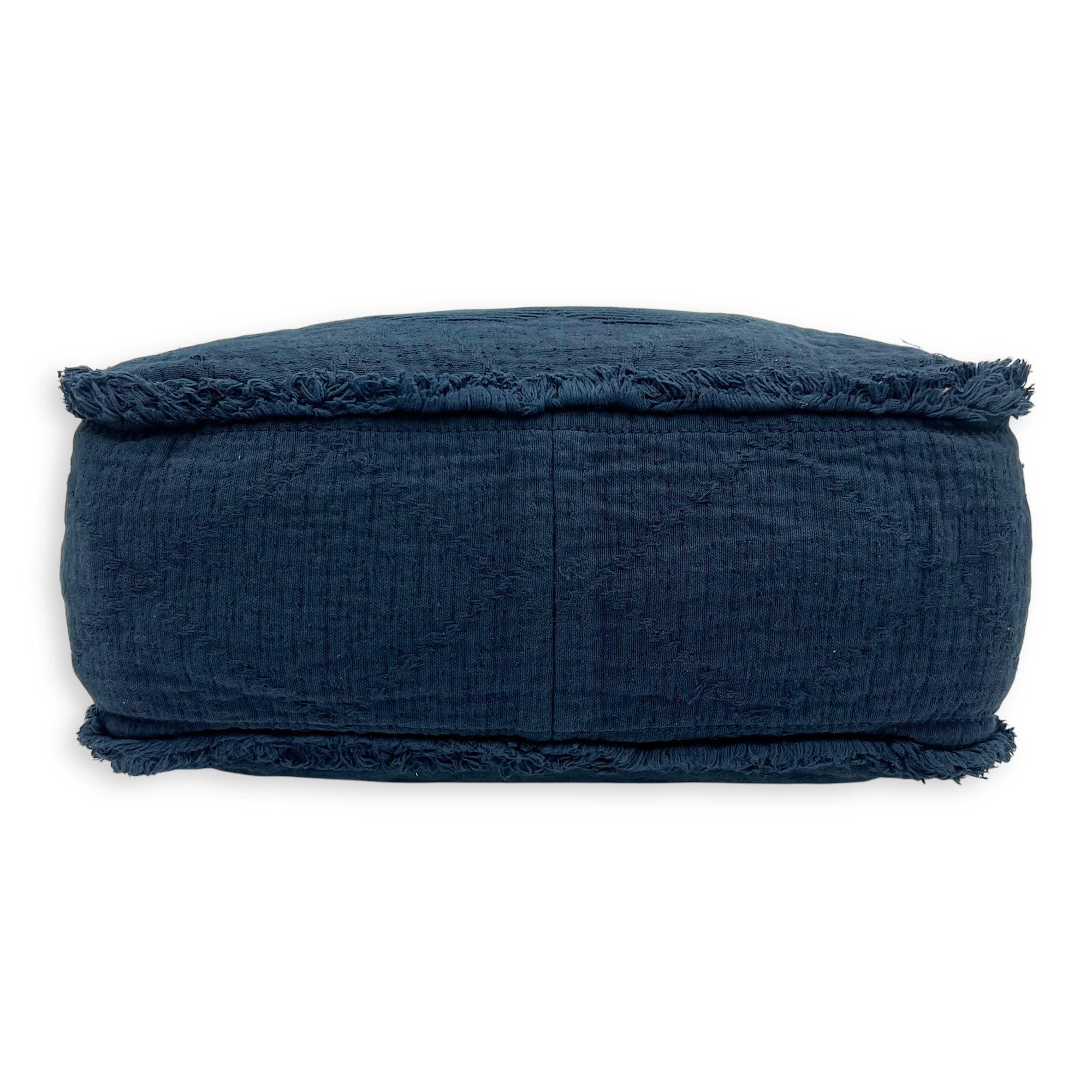 Deauville Tote Bag Blue in Fabric, Silver hardware - Image 6