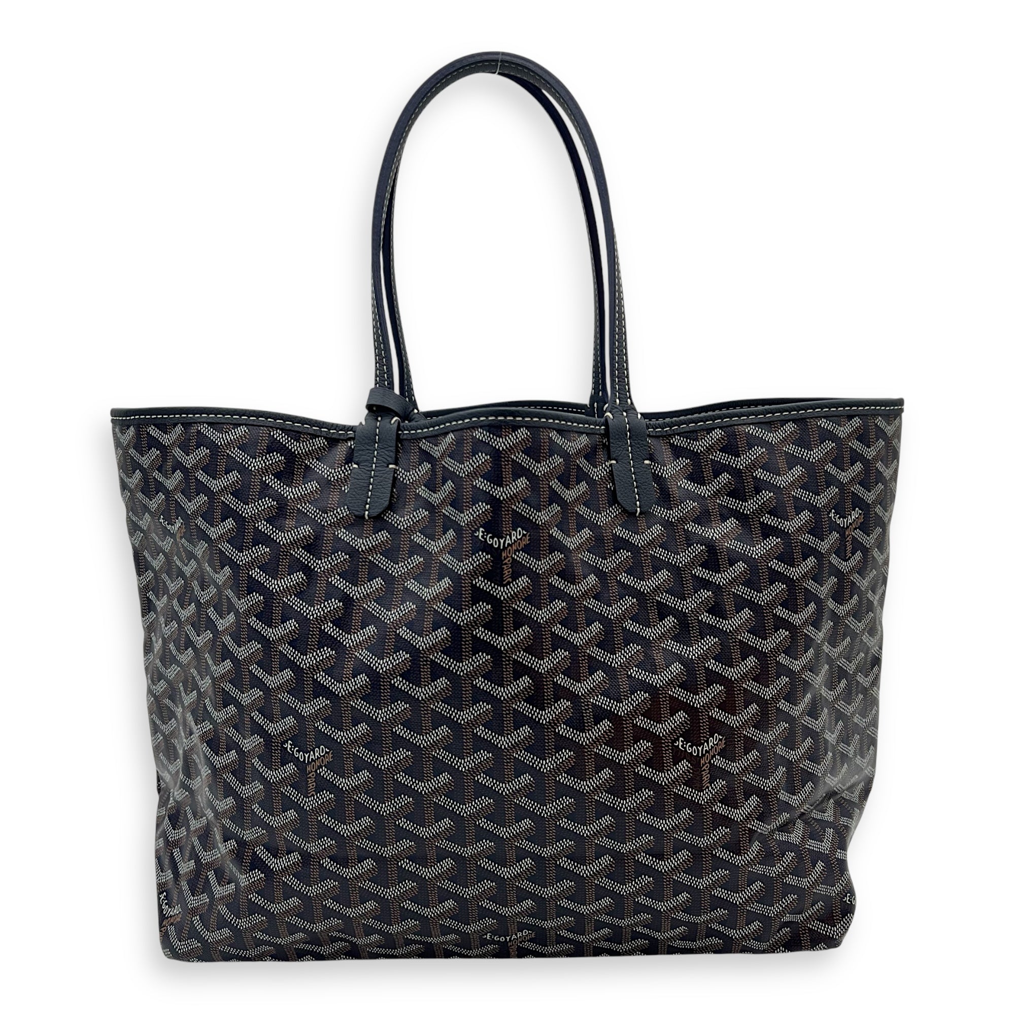Saint Louis PM Blue Tote Bag in Coated Canvas, Silver hardware - Image 3