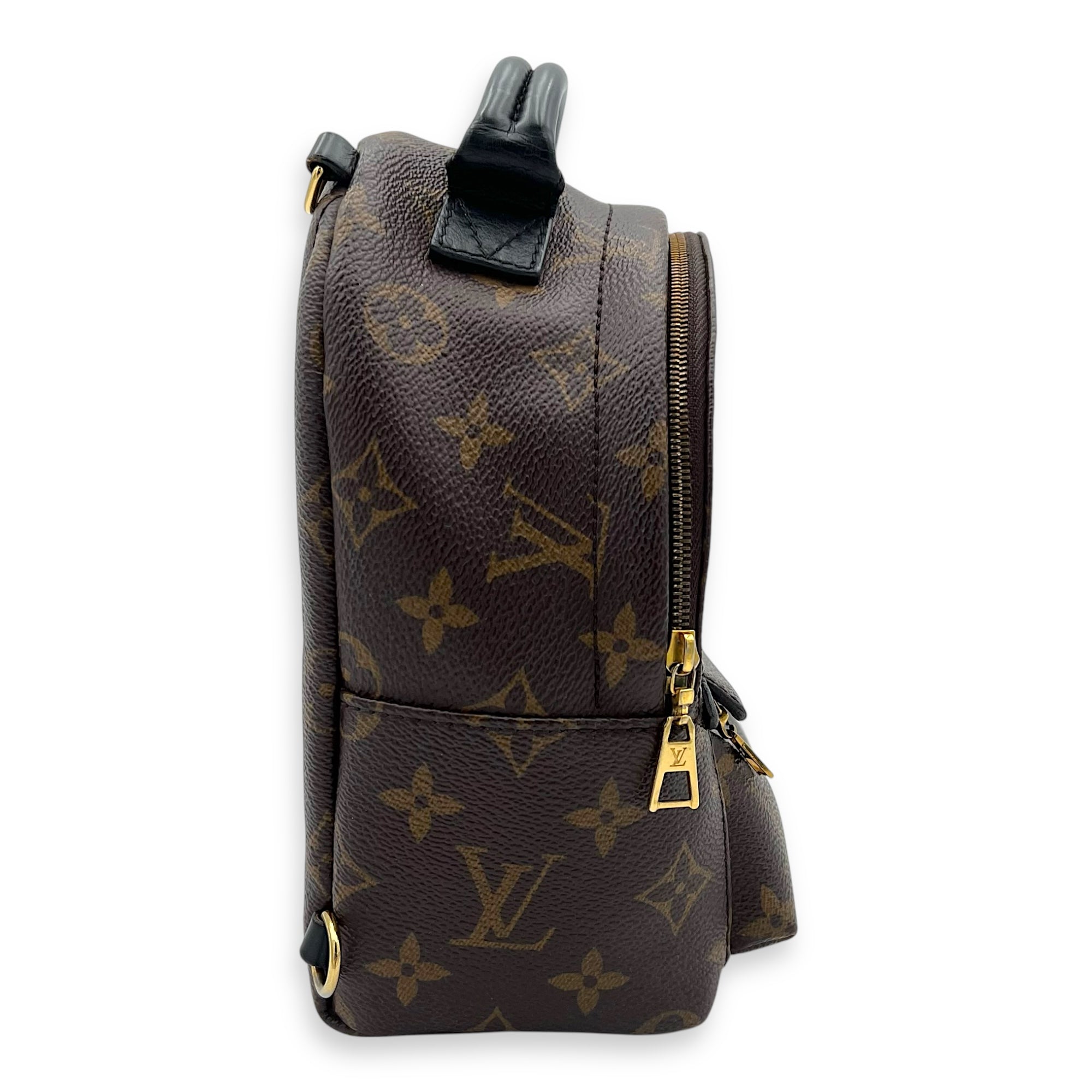 Palm Springs Crossbody Bag Mini Brown in Monogram Coated Canvas, Gold hardware - Image 4
