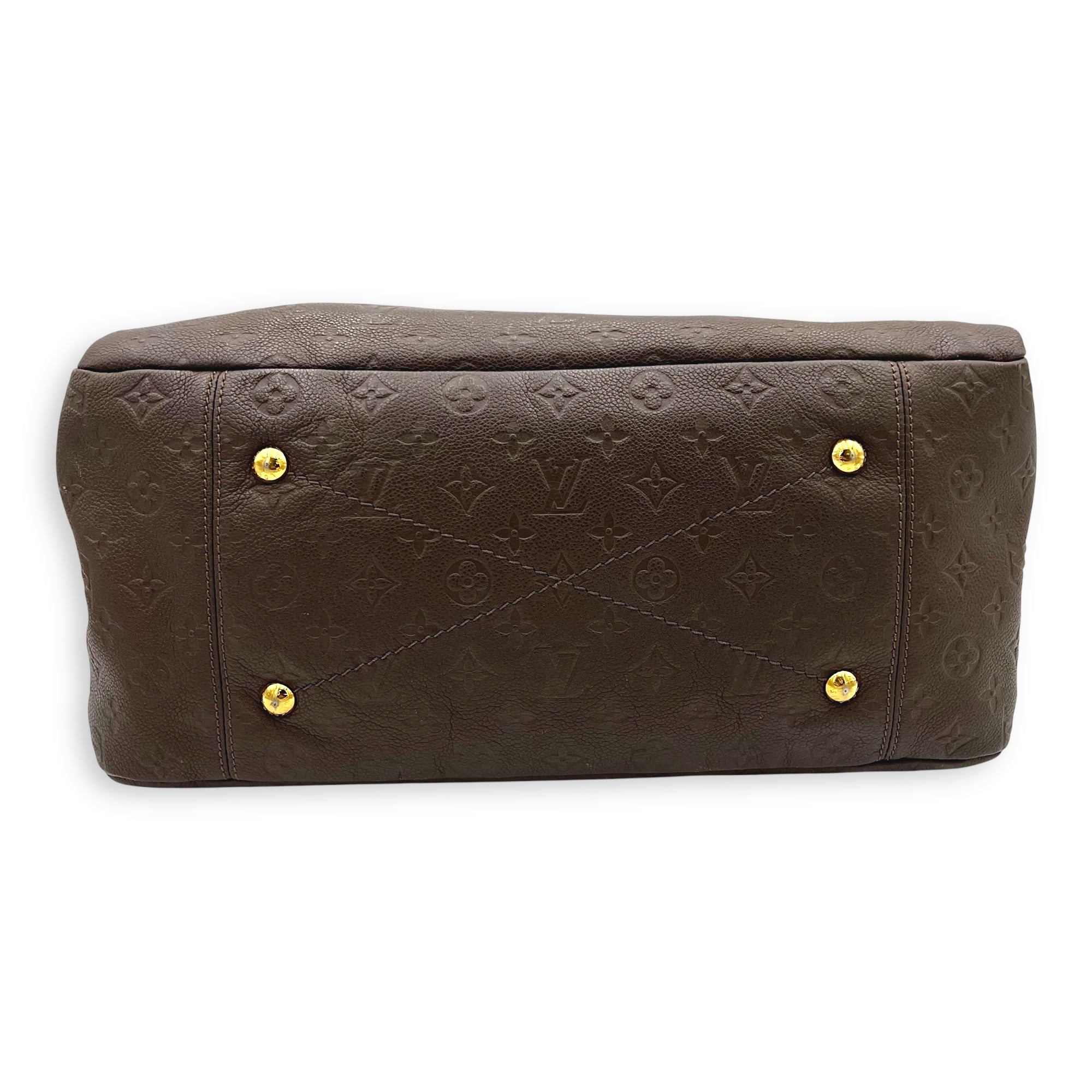 Artsy Shoulder Bag Brown in Empreinte Leather, Gold hardware - Image 6