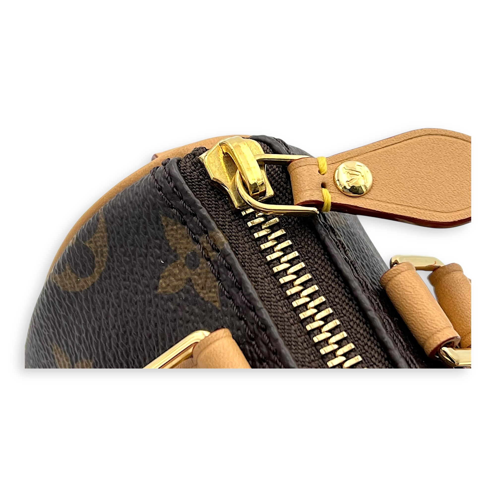 Speedy Crossbody Bag Nano Brown in Monogram Coated Canvas, Gold hardware - Image 10