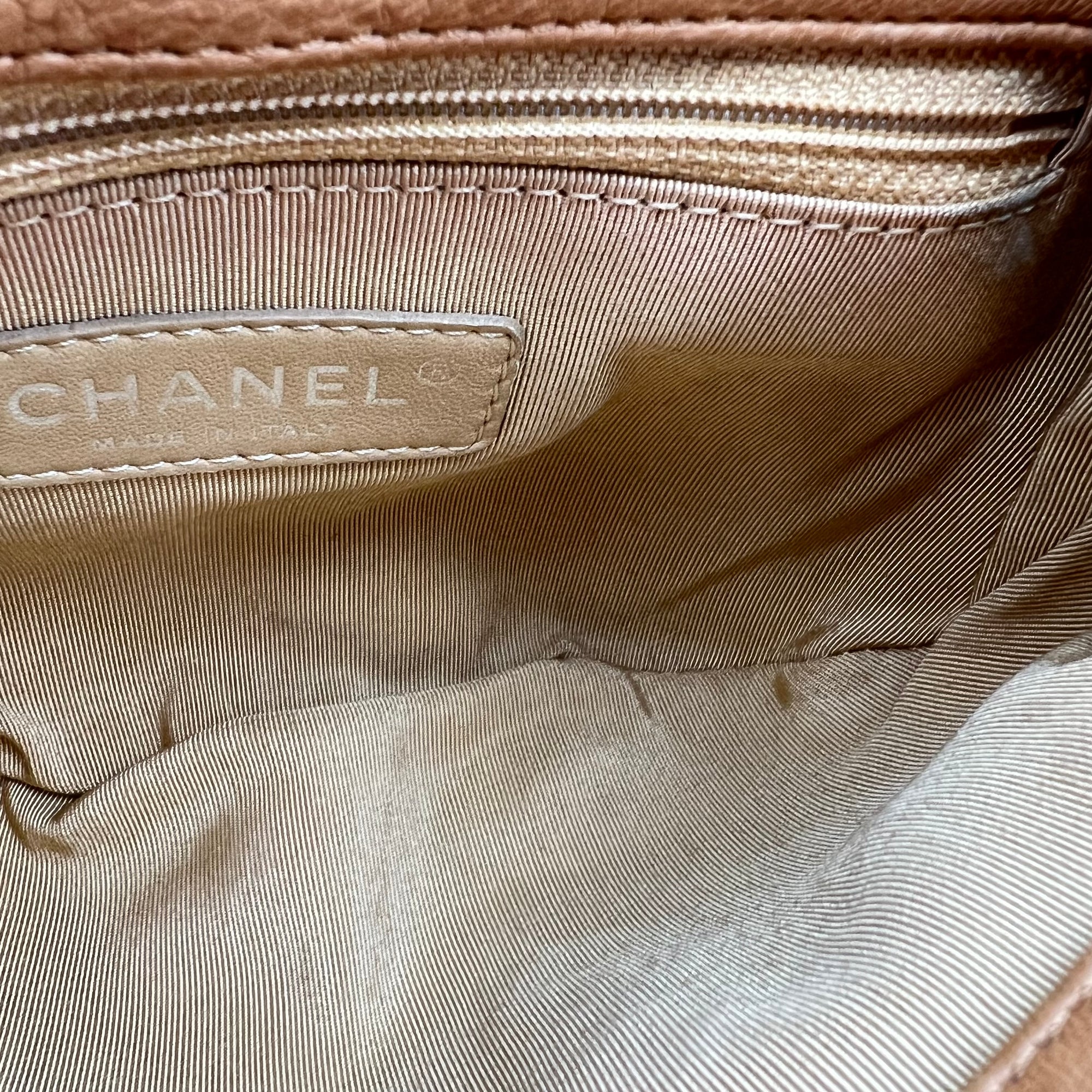 Chain Around Shoulder Bag Brown in Calfskin, Silver hardware - Image 14