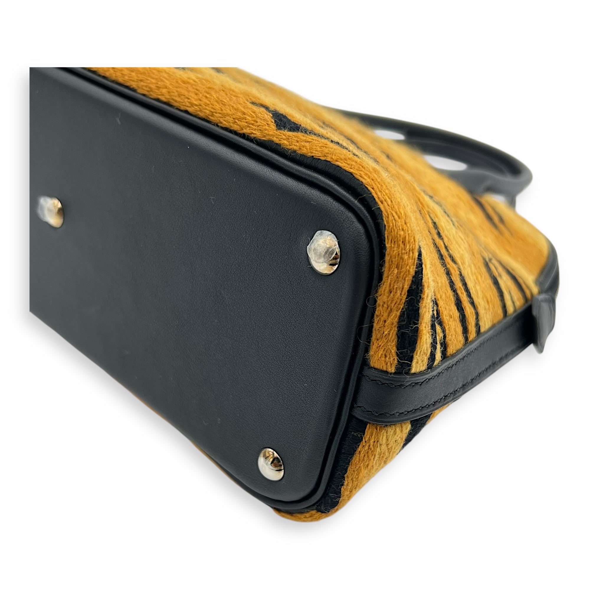 Tiger Bolide 27 Brown Top Handle Bag in Embroidered/Swift, Palladium hardware - Image 7