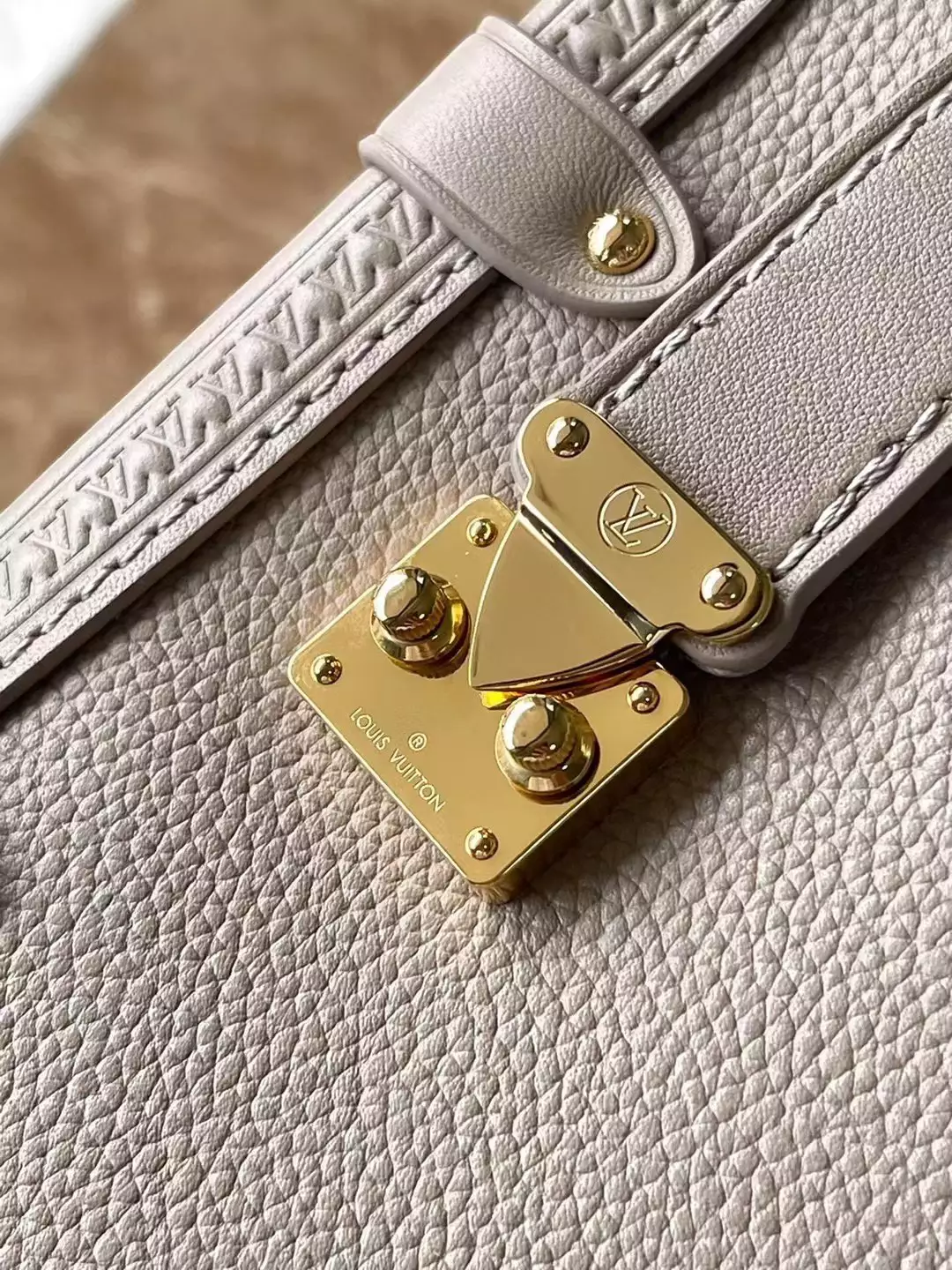 Side Trunk MM Taupe Grained Calf Leather - Repbags.ru - Image 7