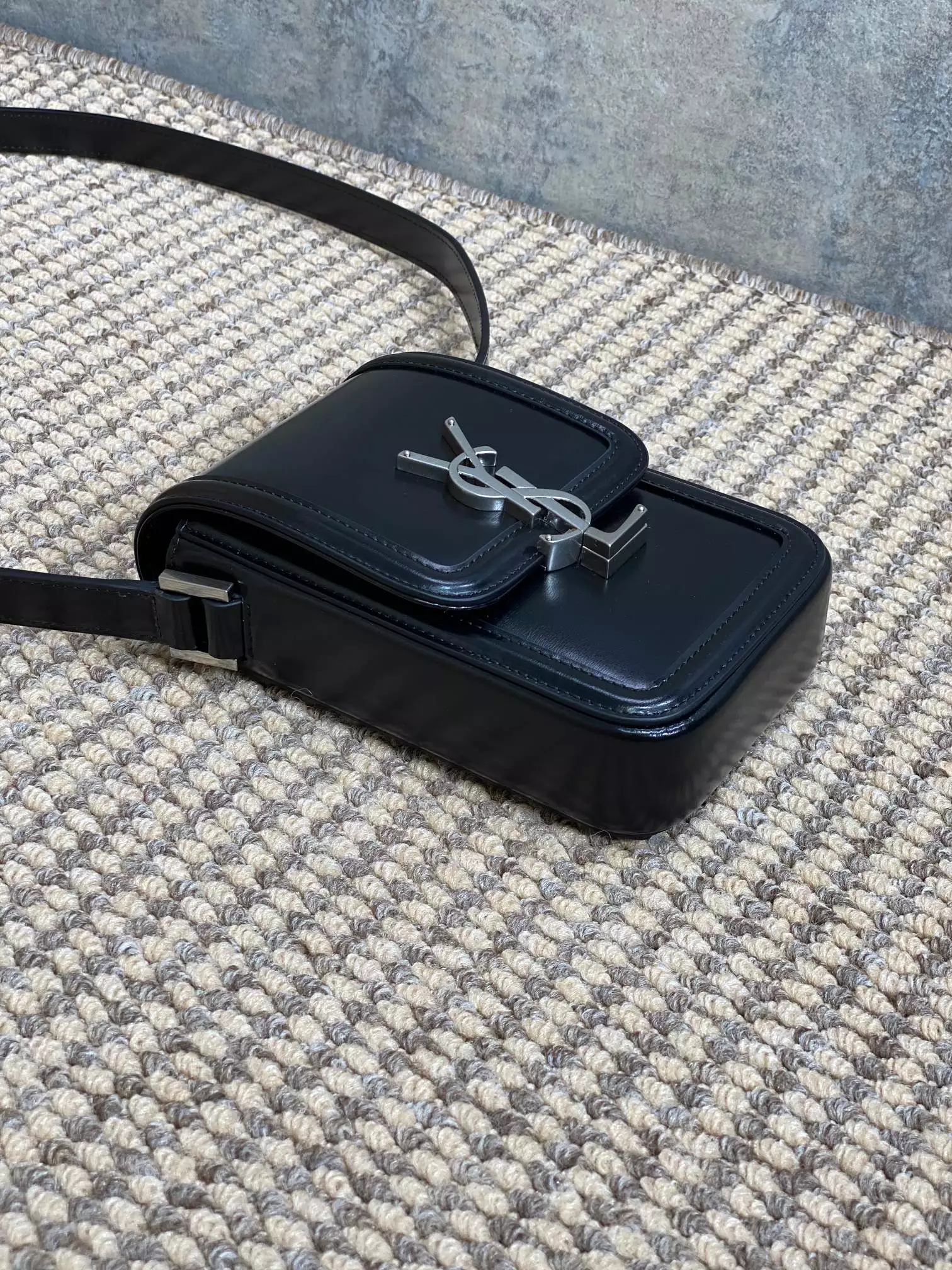 Solferino Mini in Black Smooth Leather - YB066 - Repbags.ru - Image 6