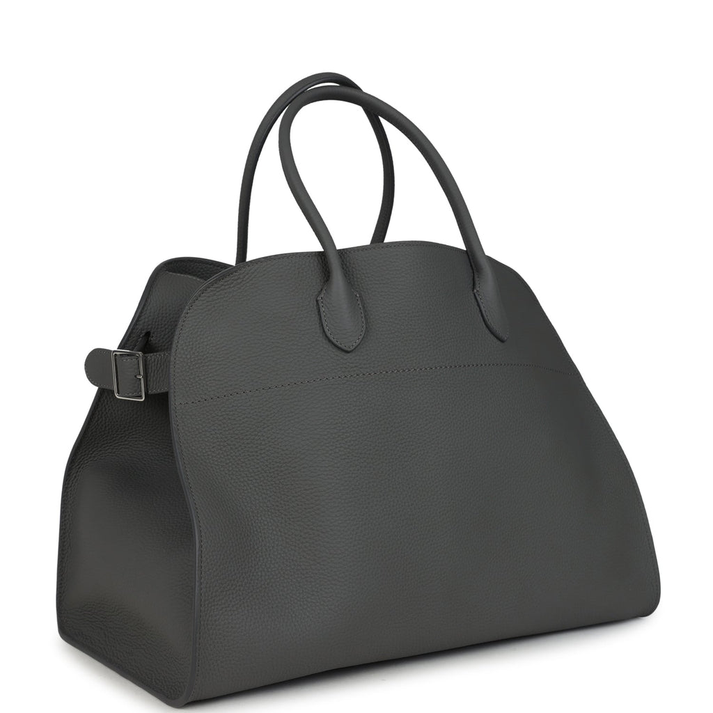 The Row Soft Margaux 17 Bag Timouse Grey Calfskin Silver Hardware - Image 3