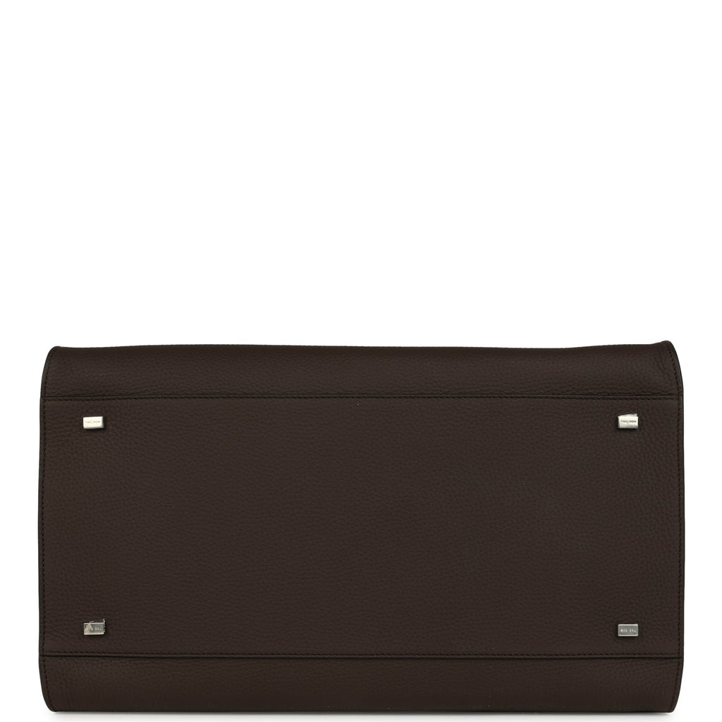 The Row Soft Margaux 15 Bag Deep Brown Calfskin Silver Hardware - Image 8