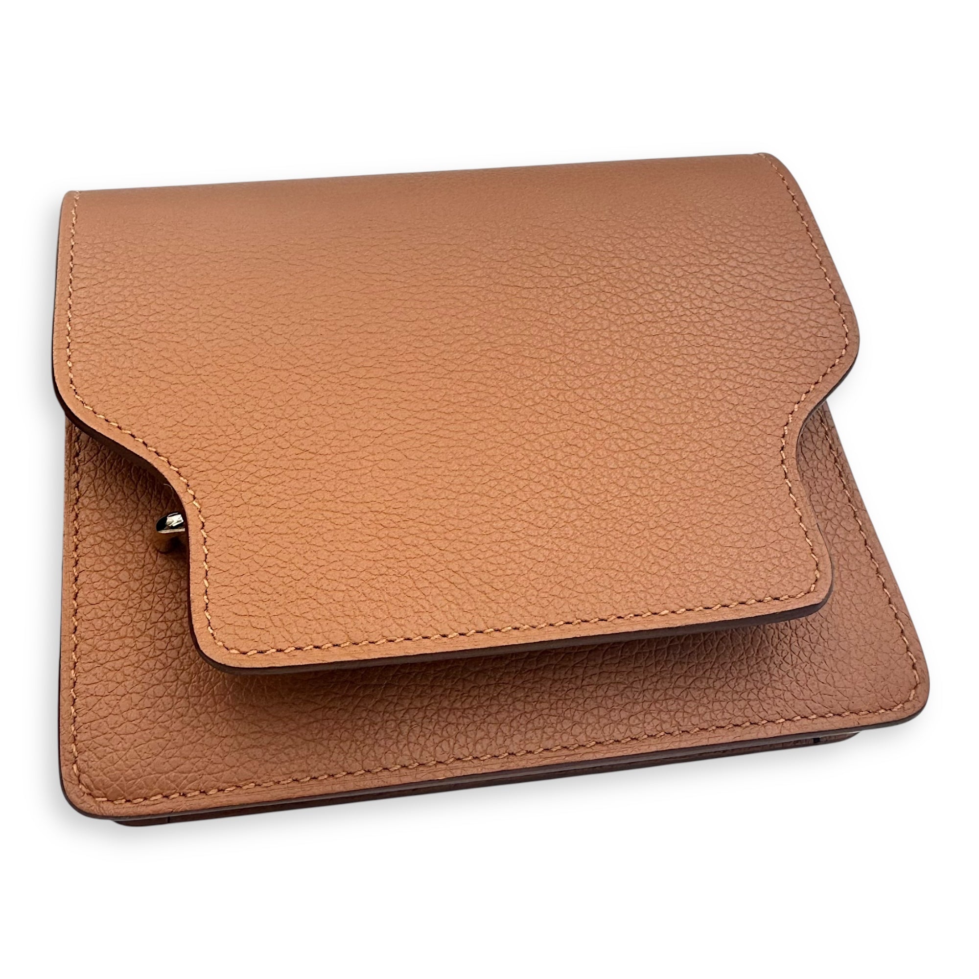 Roulis Slim Gold/ Vert Fizz Wallet in Evercolor, Permabrass hardware - Image 10