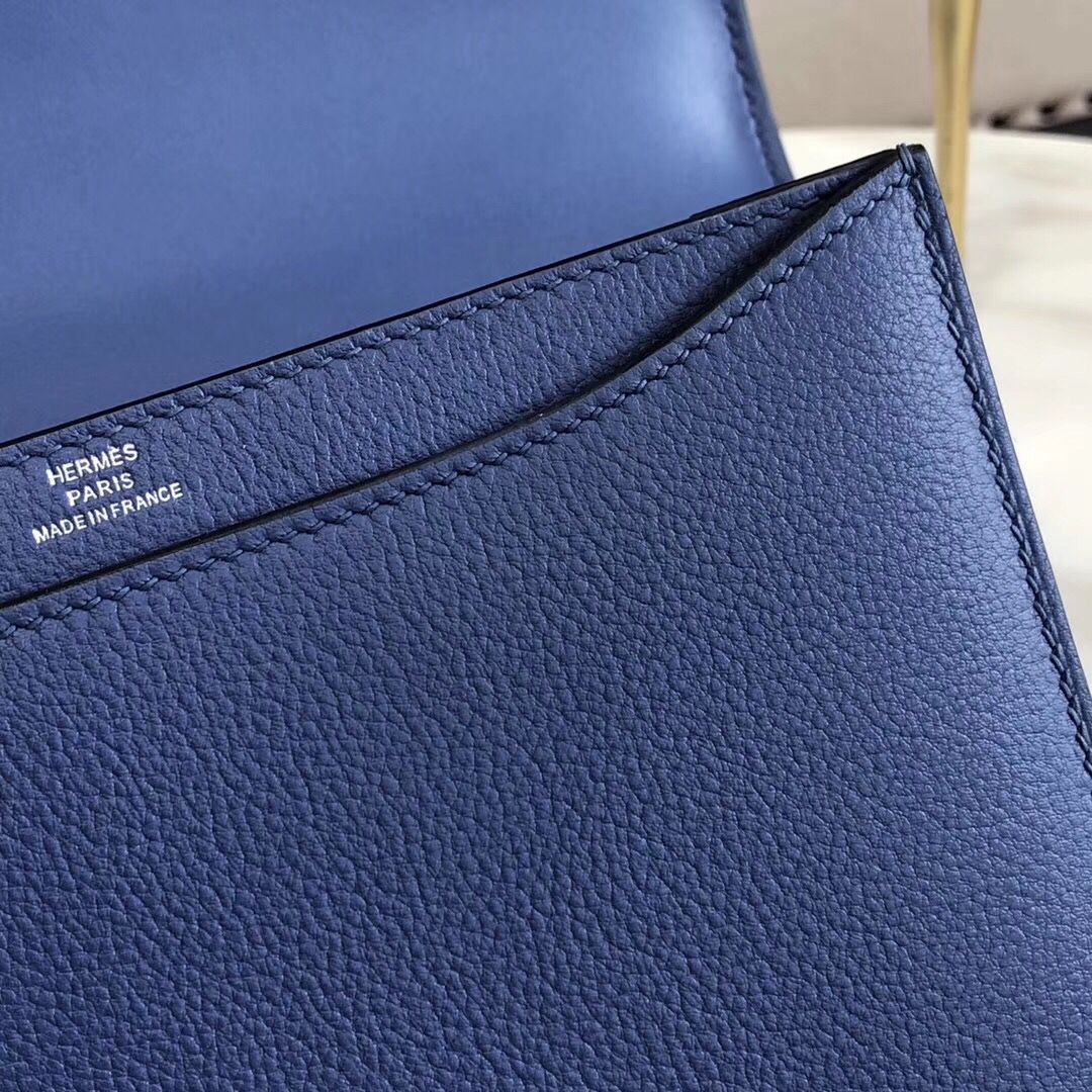 Hermes 2002 20cm Bag In Blue Brighton Evercolor Calfskin - Image 8