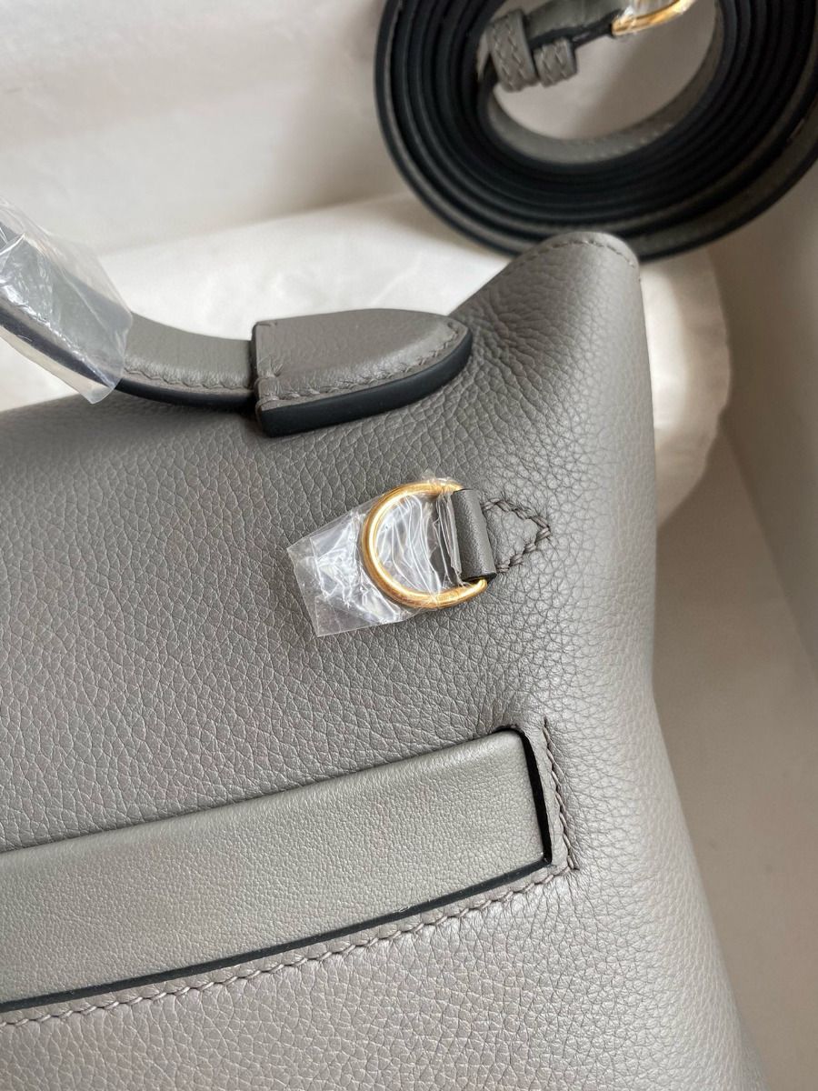 Hermes 24/24 Mini 21 Handmade Bag in Gris Meyer Evercolor Leather - Image 5