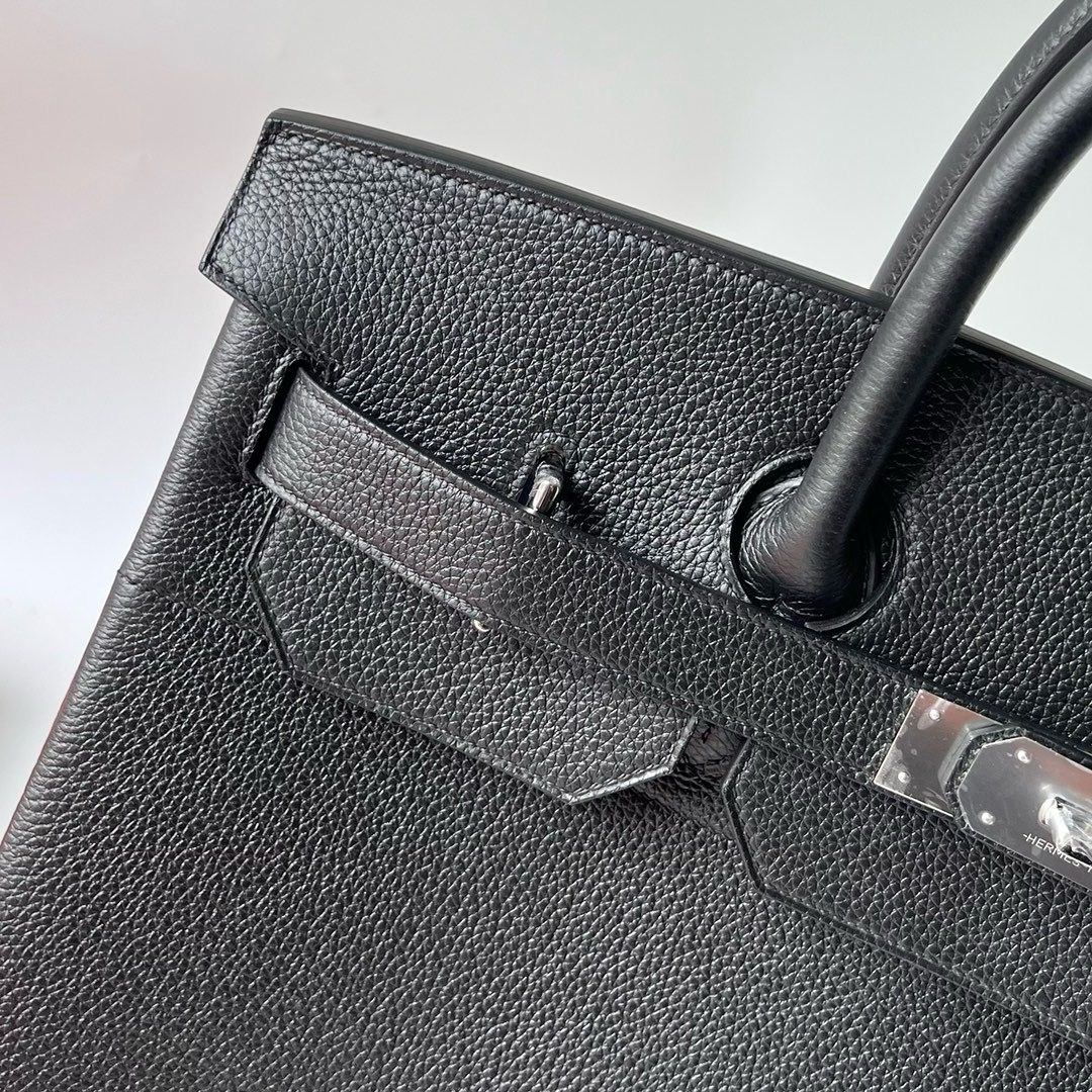 Hermes HAC Birkin 40 Handmade Bag in Black Clemence Leather - Image 5