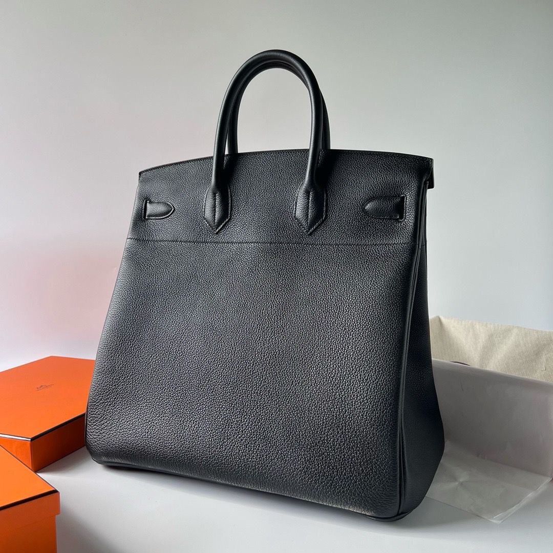 Hermes HAC Birkin 40 Handmade Bag in Black Clemence Leather - Image 9