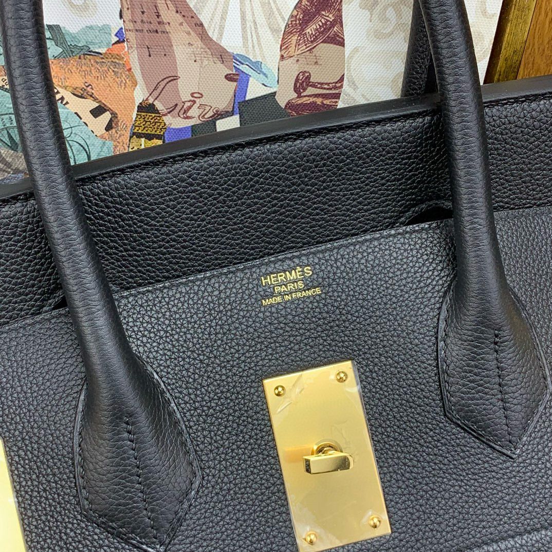 Hermes Birkin HAC 50 Handmade Bag in Black Clemence Leather - Image 8