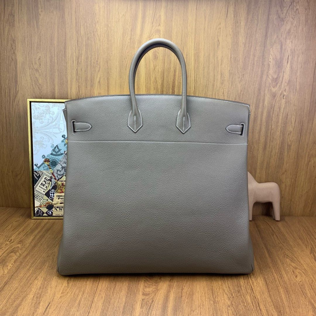 Hermes Birkin HAC 50 Handmade Bag in Taupe Clemence Leather - Image 3
