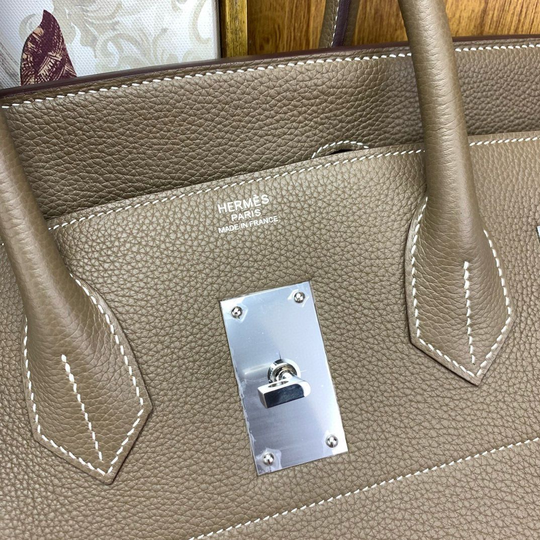 Hermes Birkin HAC 50 Handmade Bag in Taupe Clemence Leather - Image 6