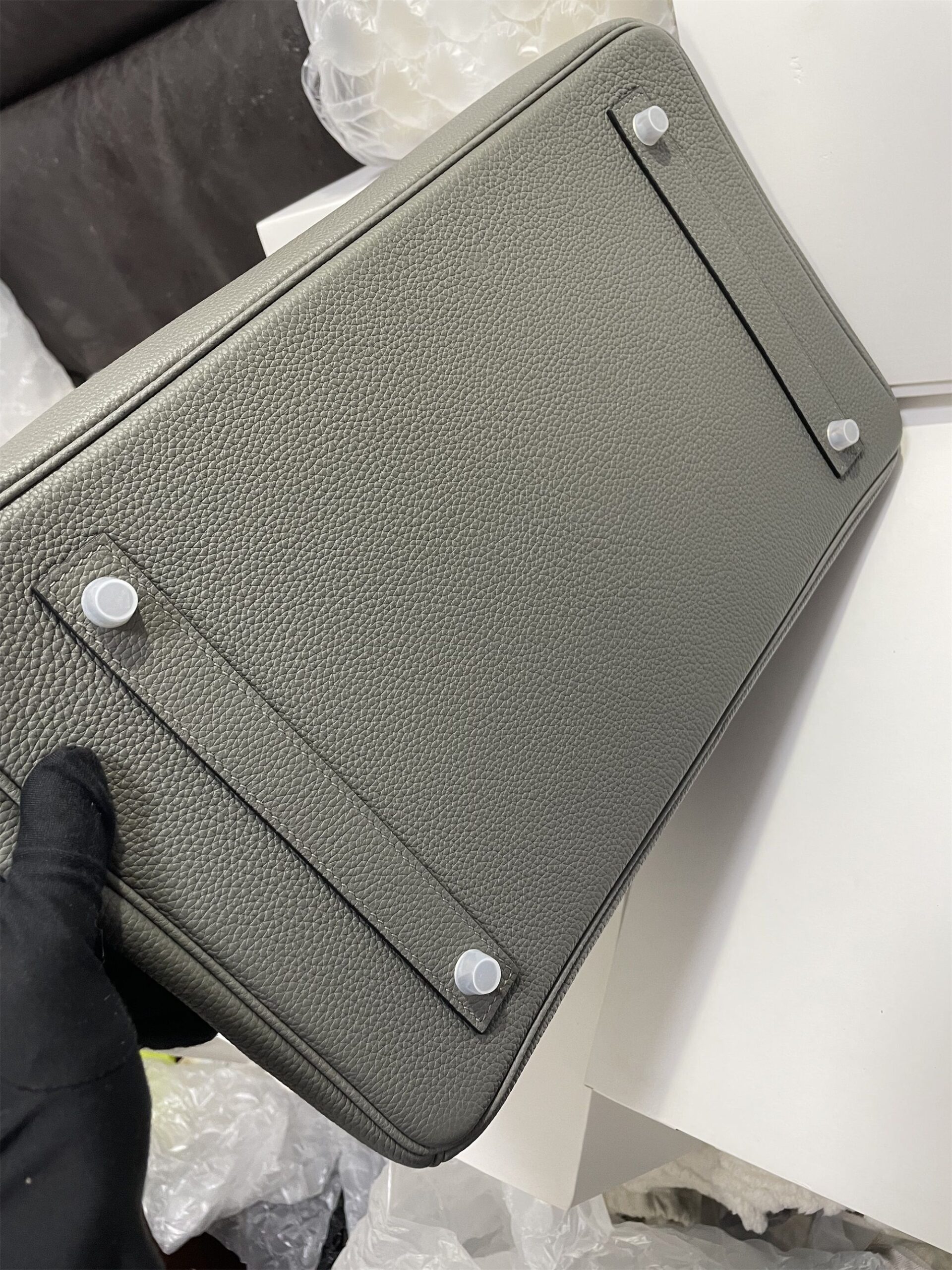 Hermes Birkin HAC 40 Coup de Soleil Bag in Etain Clemence Leather - Image 5