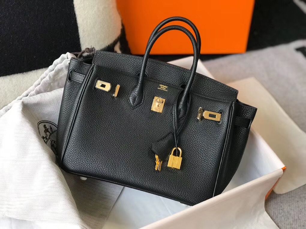 Hermes Birkin 25cm Bag In Black Clemence Leather GHW - Image 4