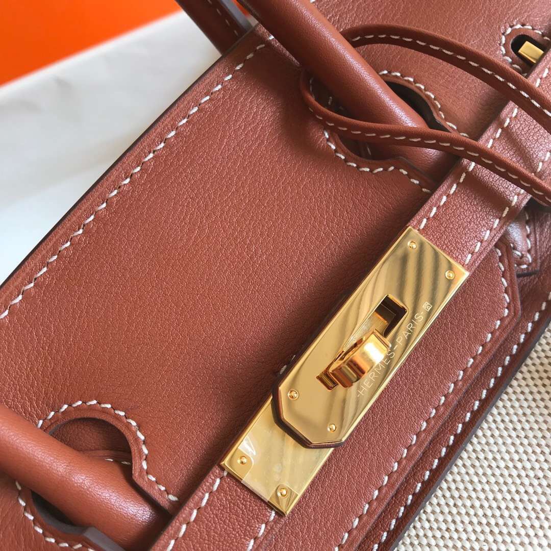 Hermes Birkin 30cm Bag In Toile H Canvas With Barenia Leather - Image 4