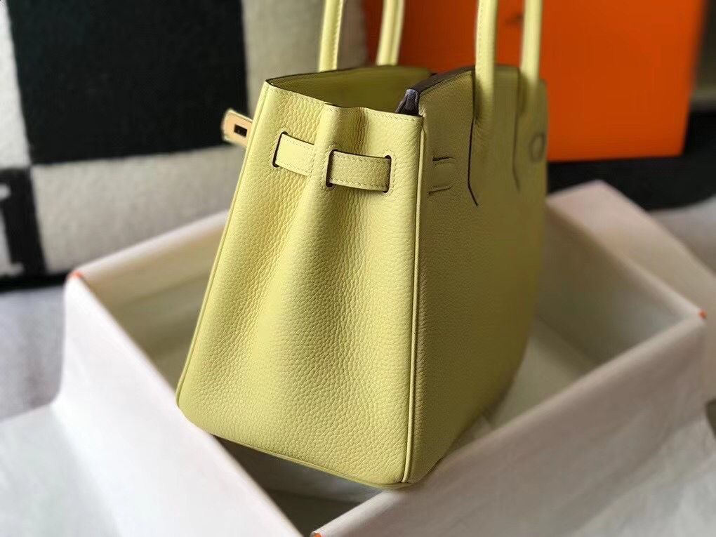 Hermes Birkin 30cm Bag In Jaune Poussin Clemence Leather GHW - Image 6
