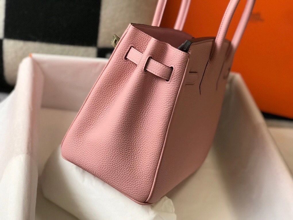 Hermes Birkin 35cm Bag In Pink Clemence Leather GHW - Image 5
