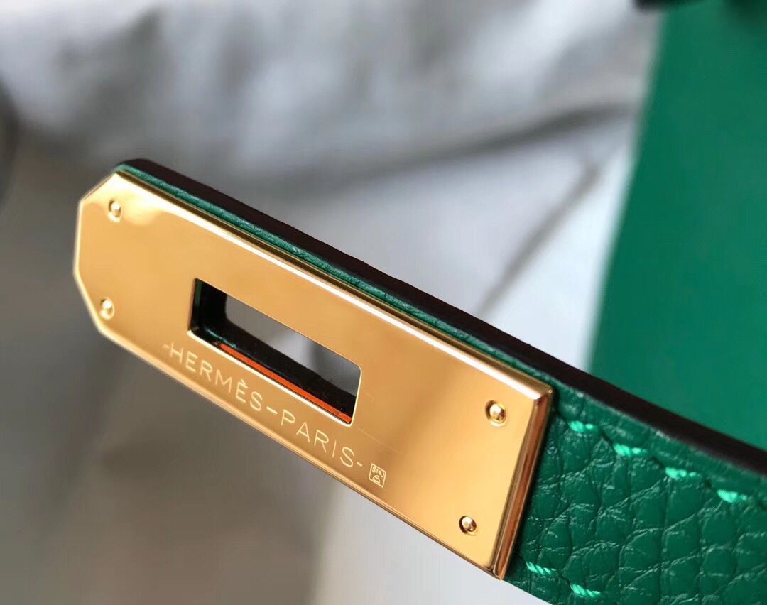 Hermes Birkin 35cm Bag In Vert Vertigo Clemence Leather GHW - Image 8